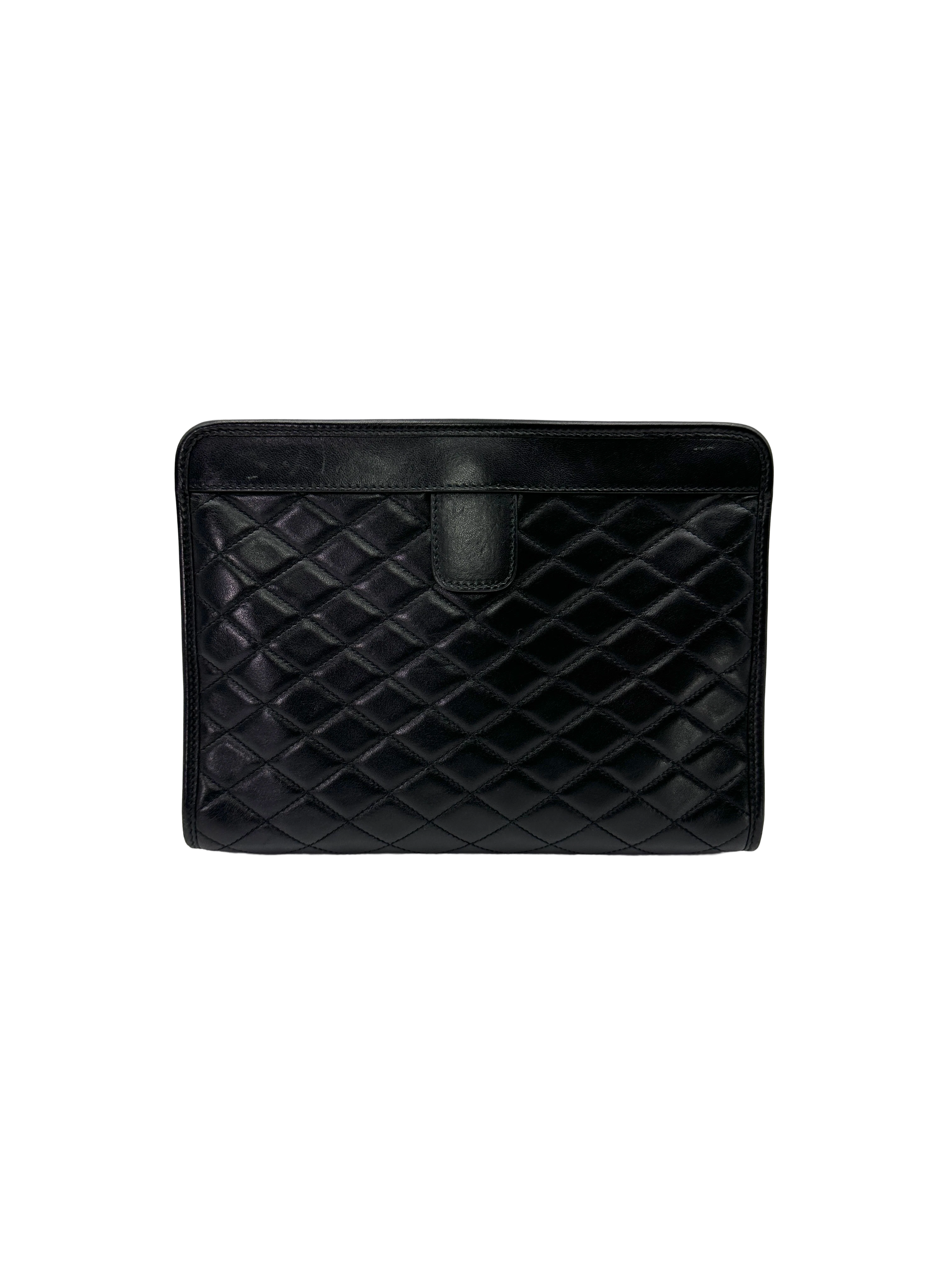 Saint Laurent Baby Victoire Black Quilted Leather Shoulder Bag SL289