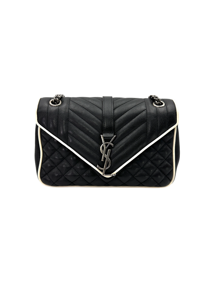 Saint Laurent College Black Leather Shoulder Bag SL290
