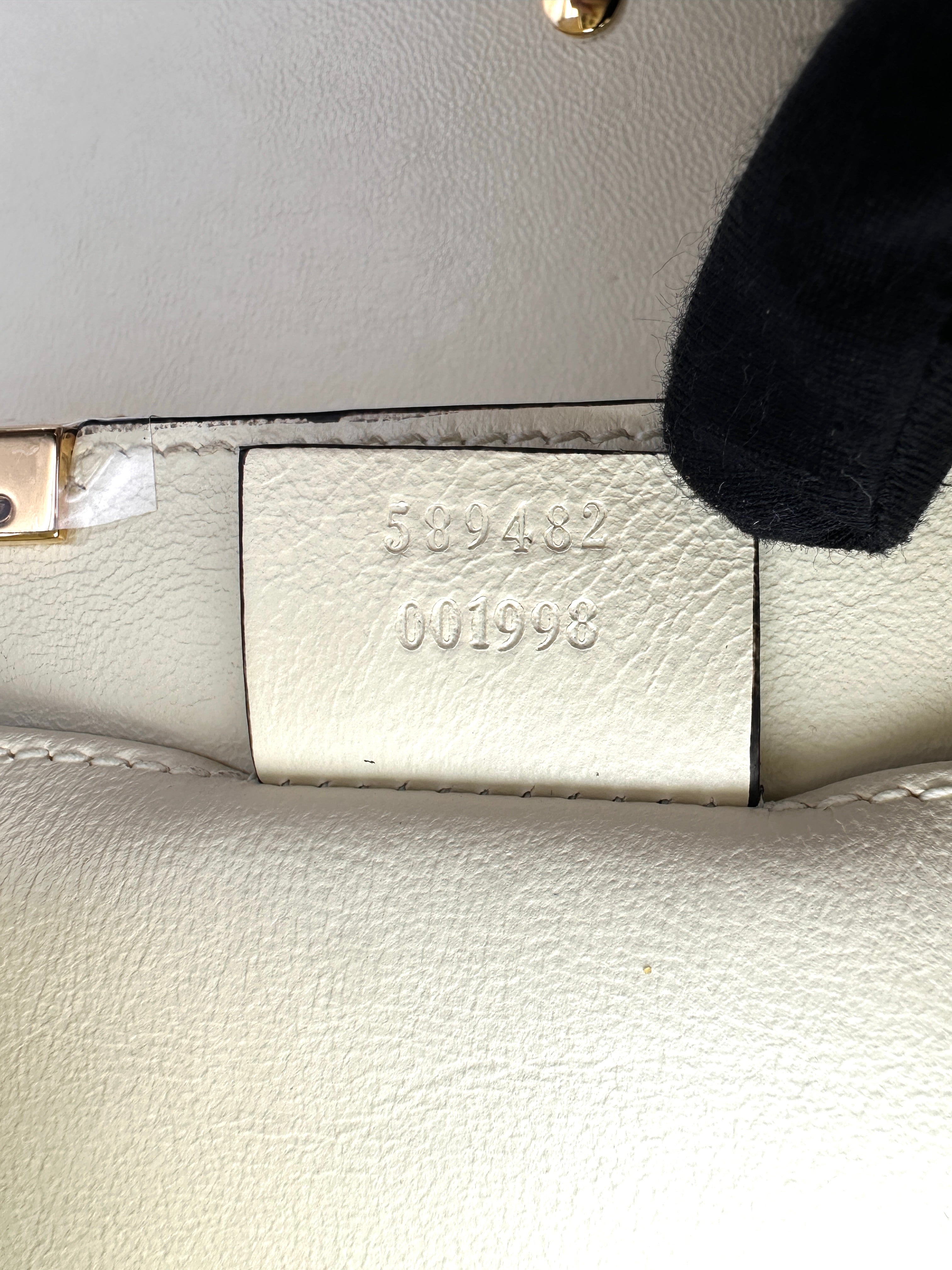 Gucci Sylvie 1969 White Plexiglass Handle Bag GG1389
