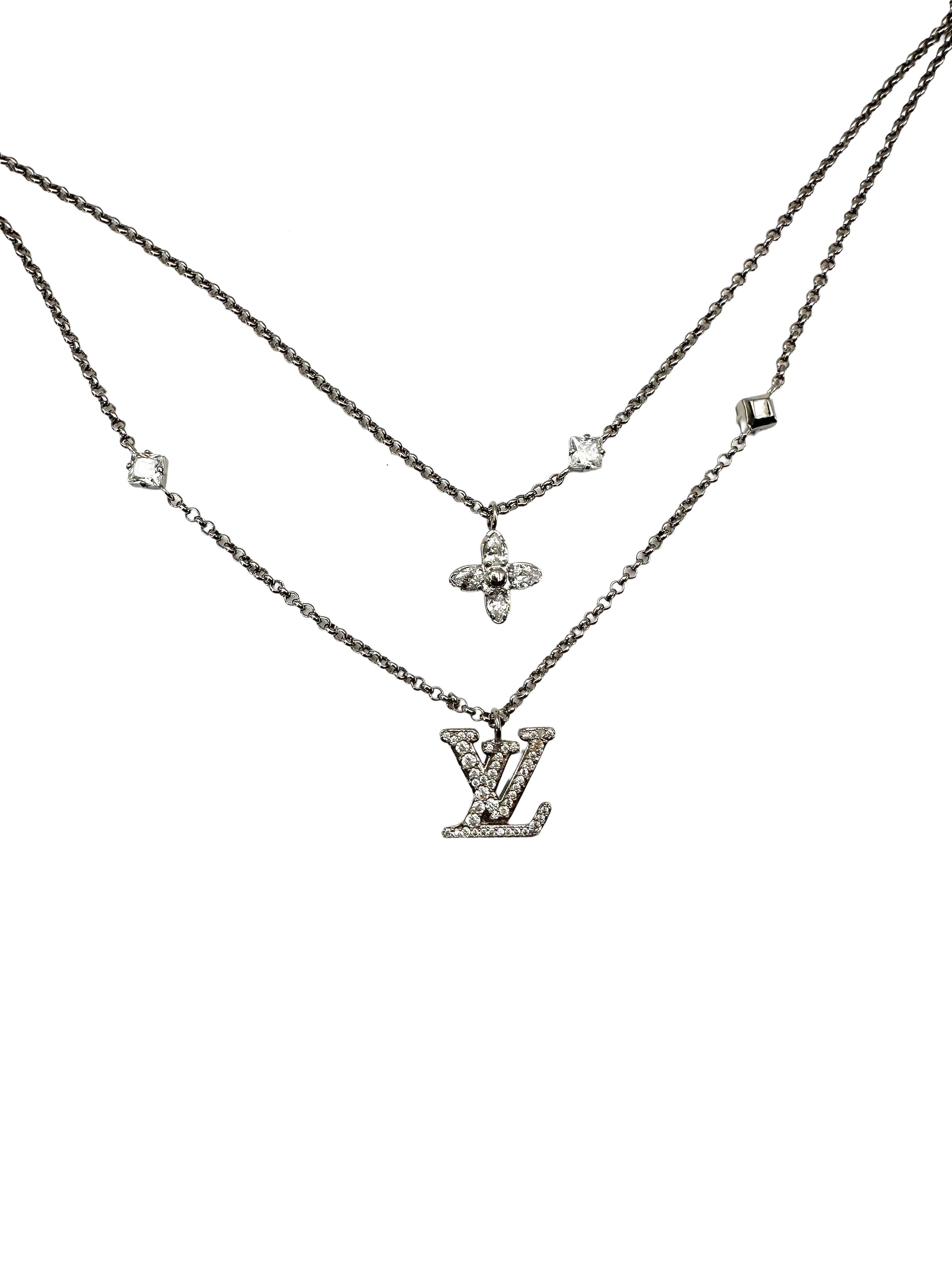 Louis Vuitton Lady LV Double Necklace,M02515 TE3234 LVN05