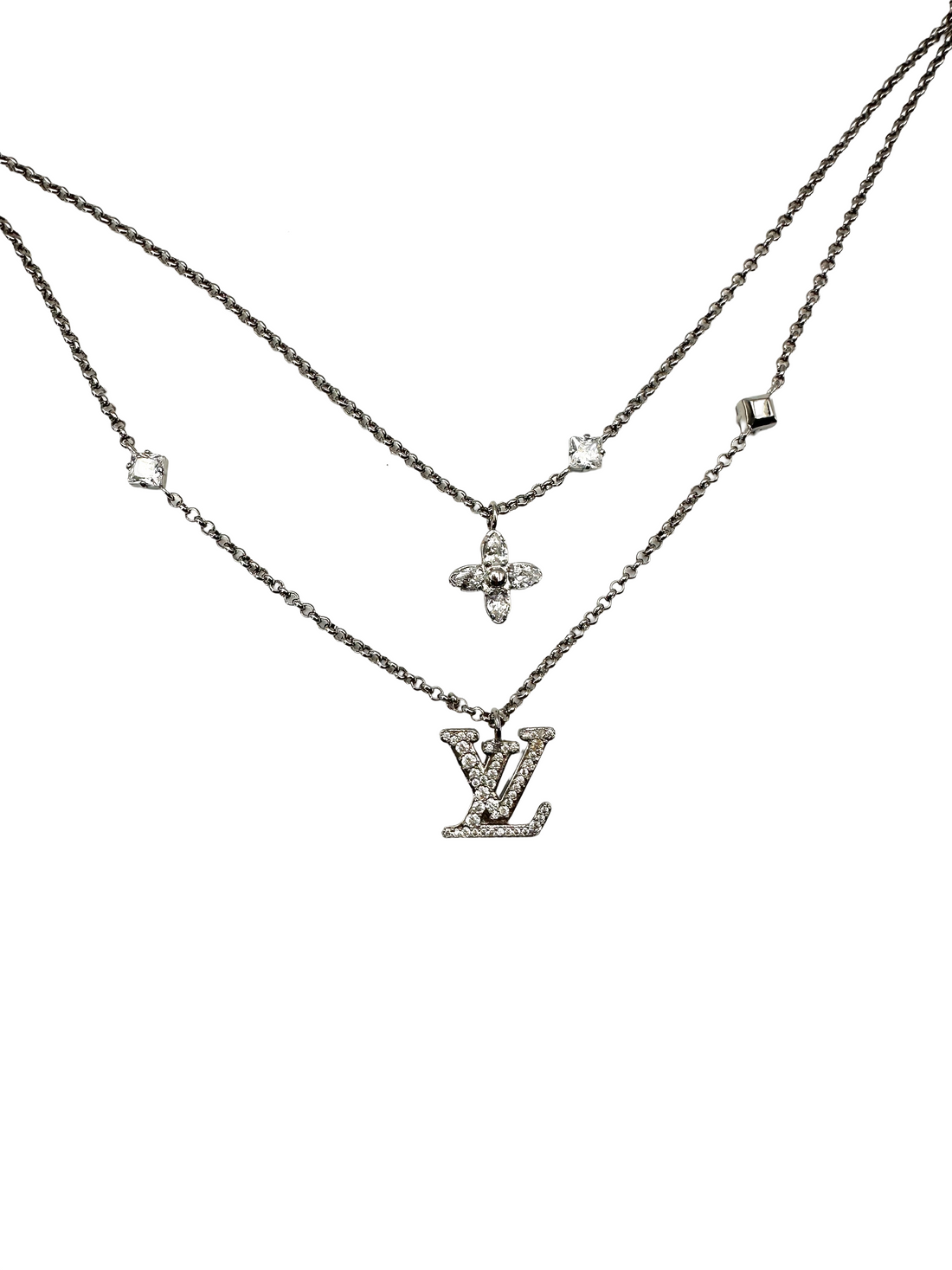 Louis Vuitton Lady LV Double Necklace,M02515 TE3234 LVN05