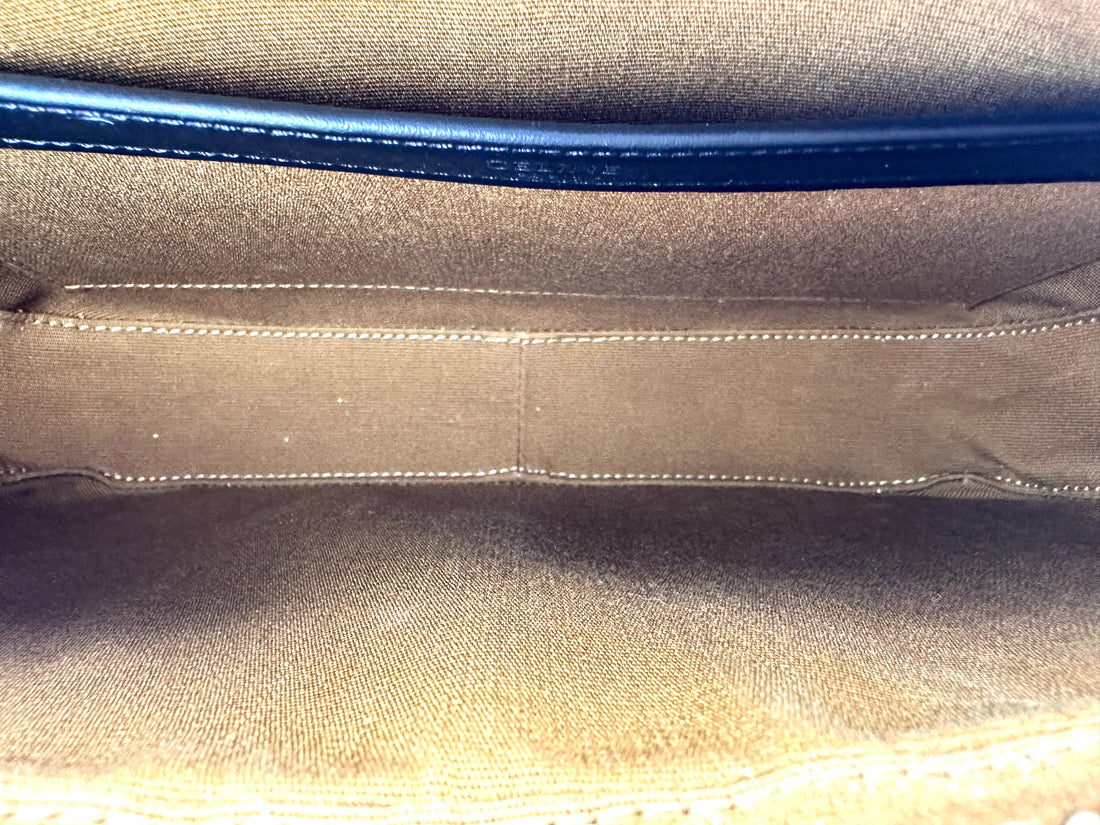Celine Triomphe Canvas White Logo Print Messenger Bag CE189