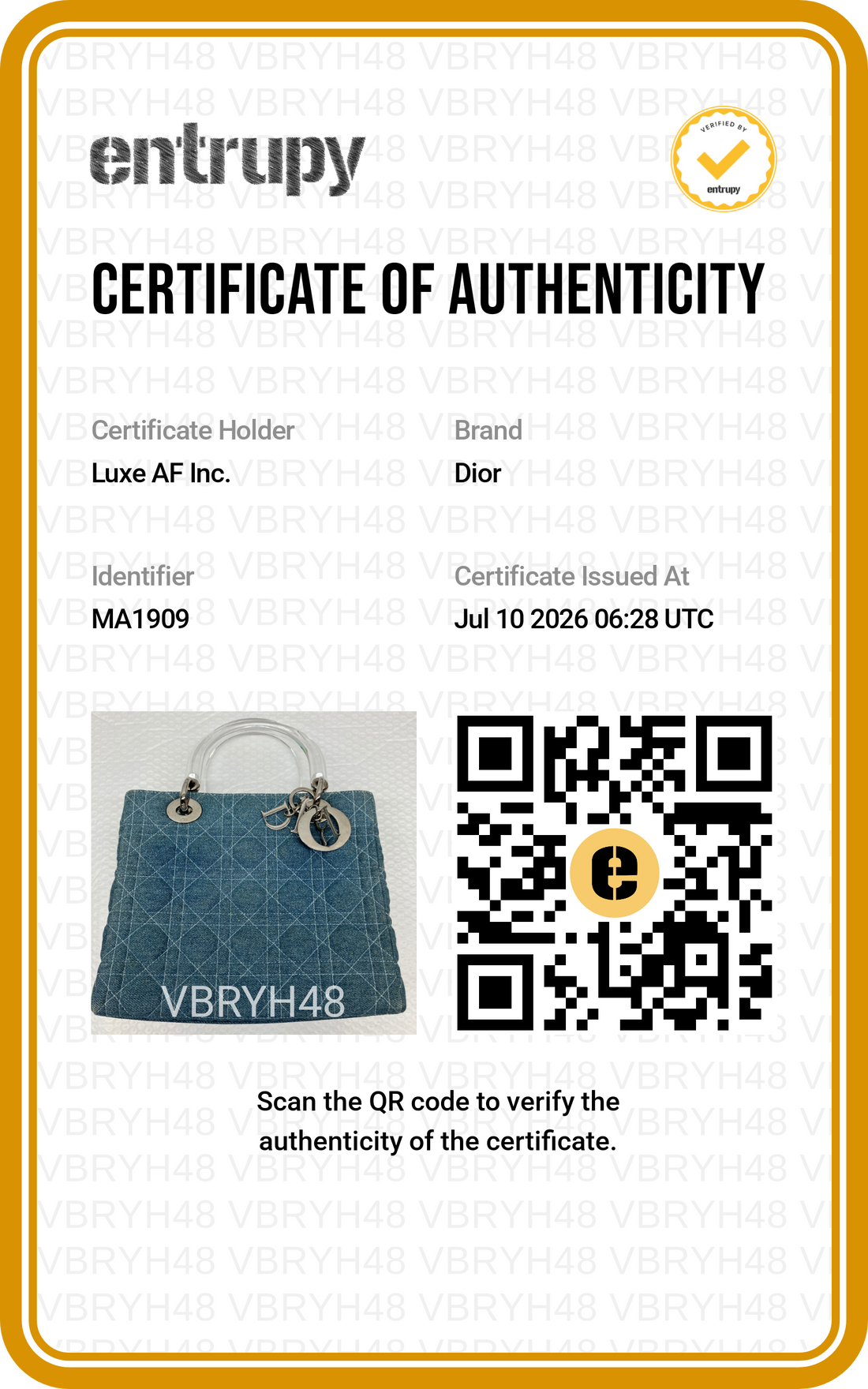 Christian Dior Lady Dior Blue Denim Cannage Handle Bag DR917
