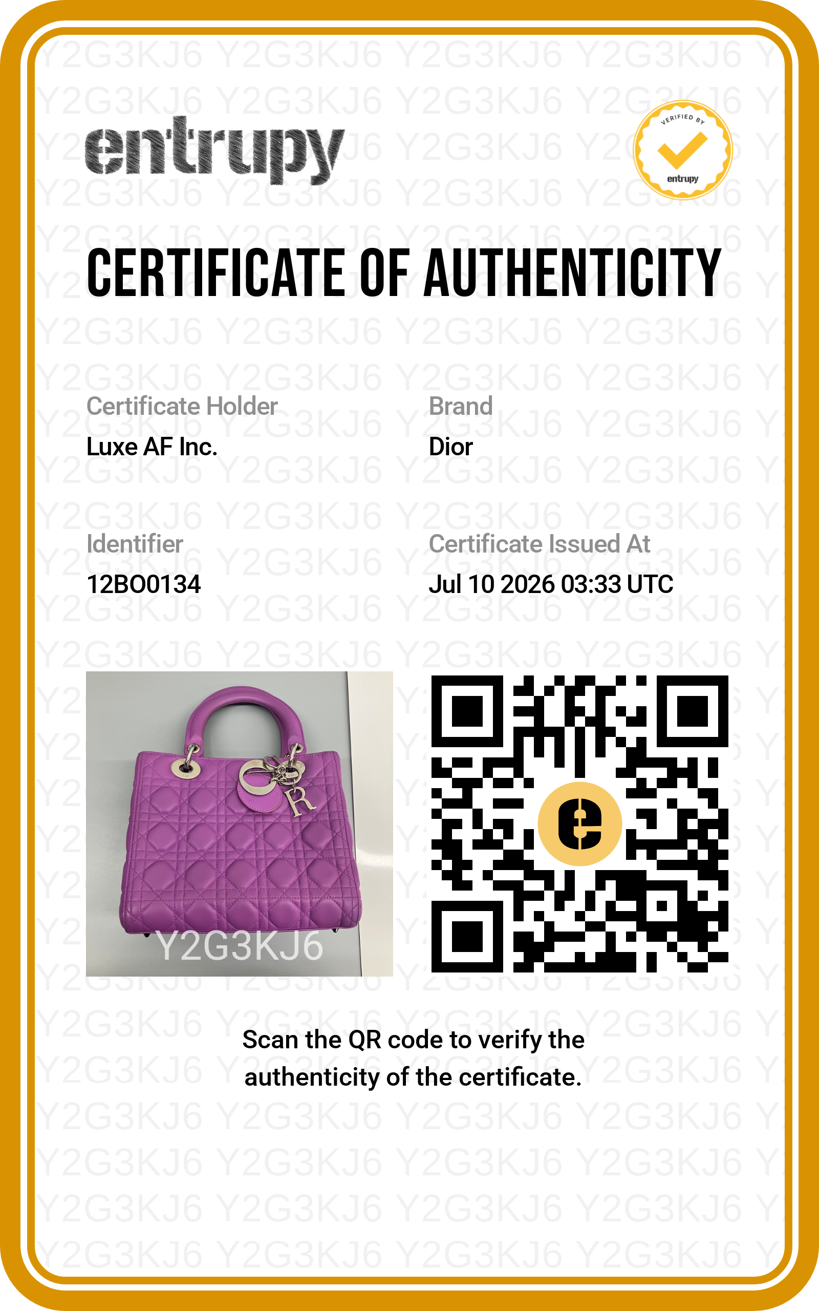 Christian Dior Lady Dior Purple Cannage Leather Handle Bag DR915