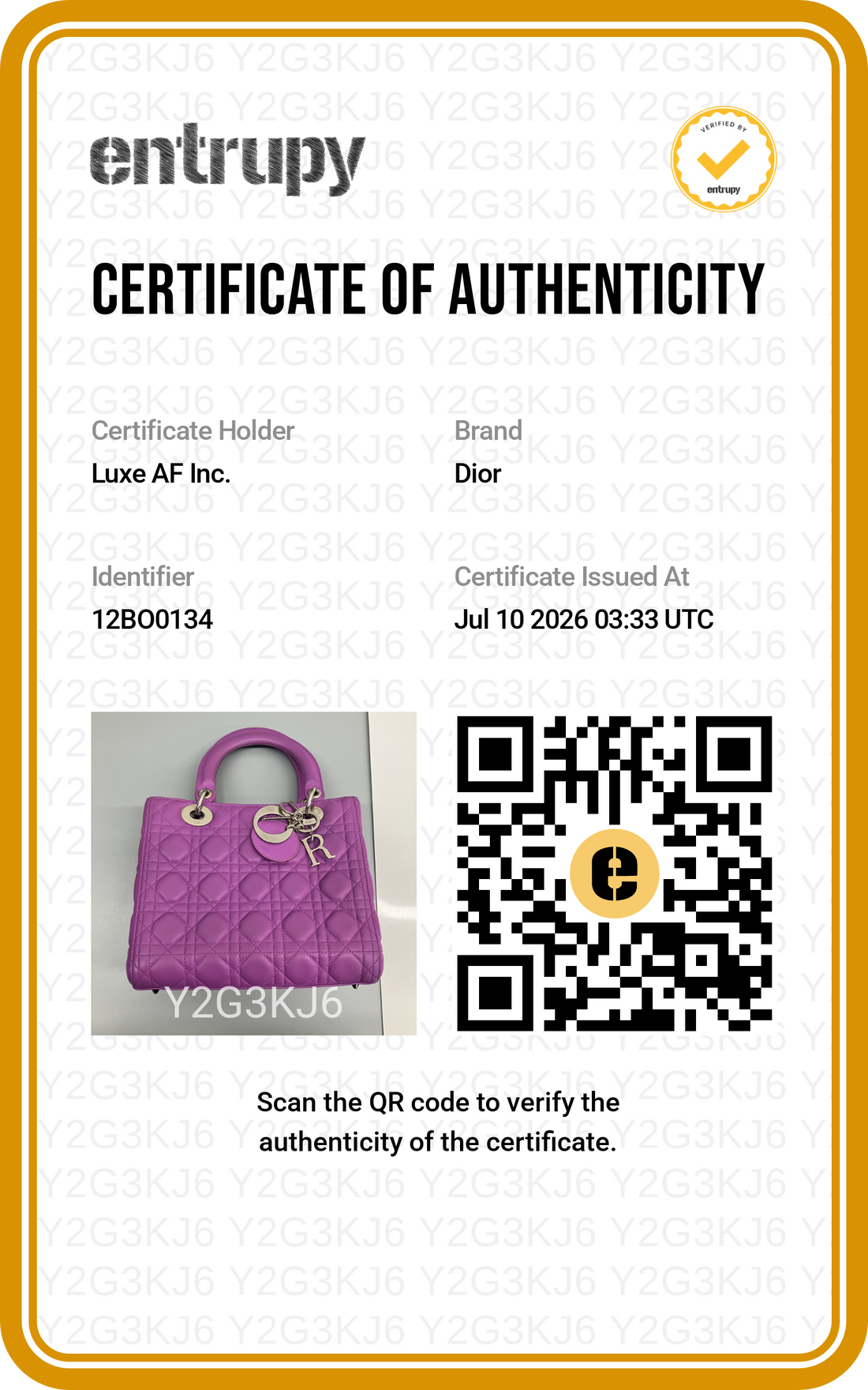 Christian Dior Lady Dior Purple Cannage Leather Handle Bag DR915