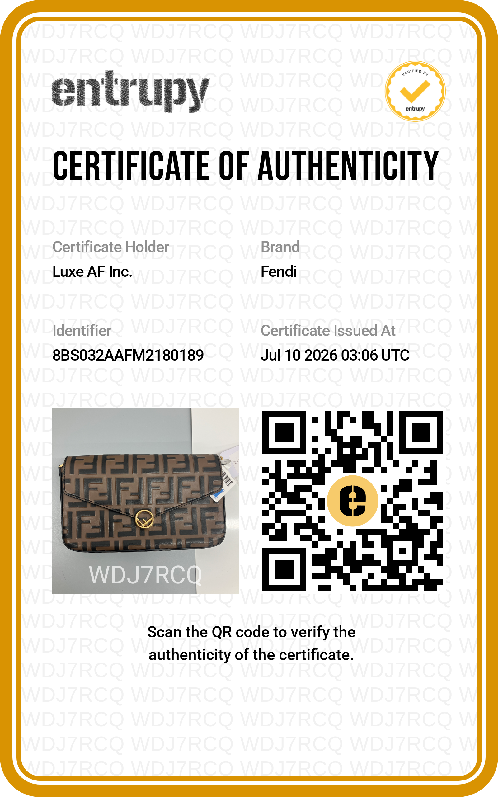 Fendi FF Motif Embossed Leather Wallet On Chain FF136