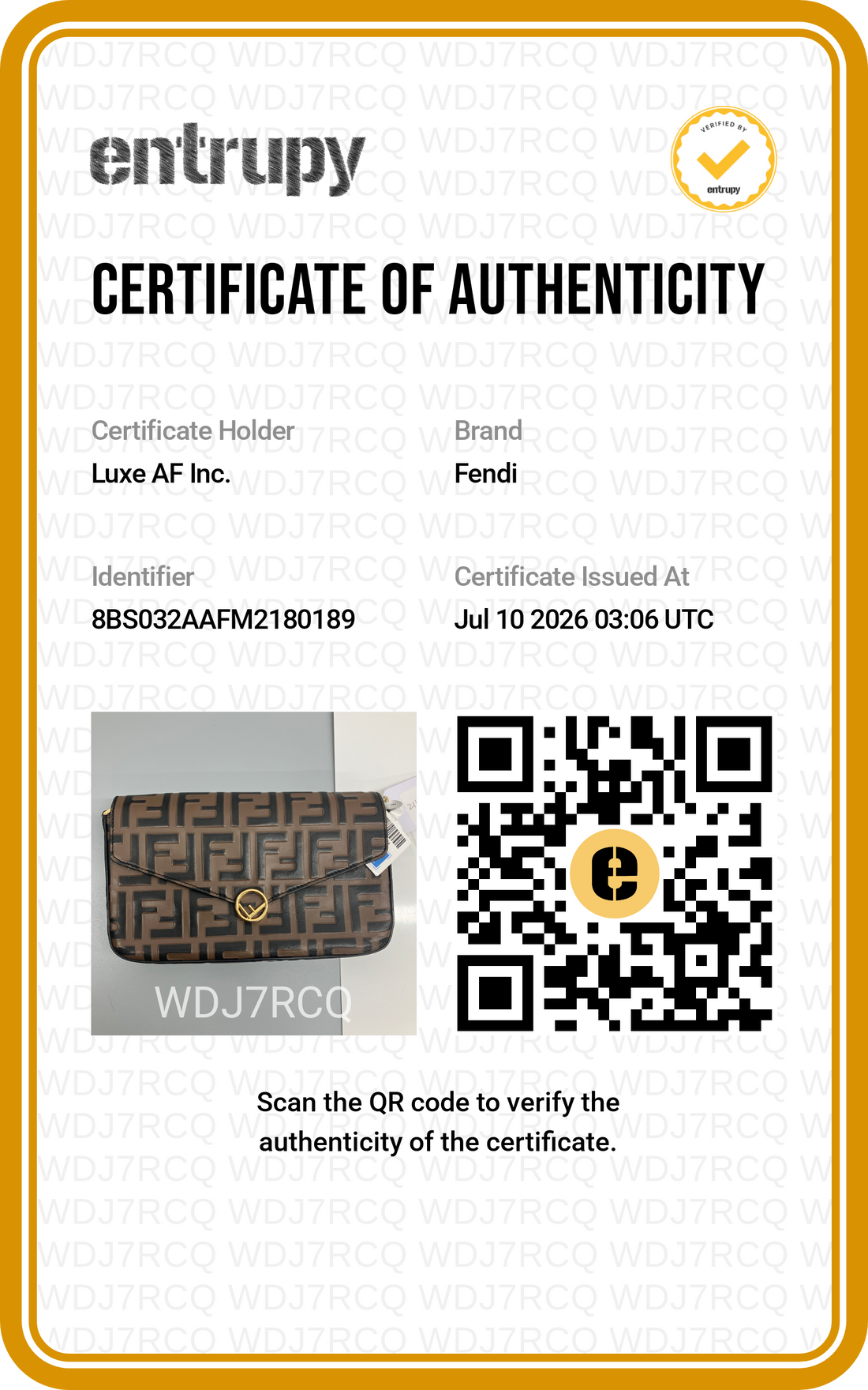 Fendi FF Motif Embossed Leather Wallet On Chain FF136