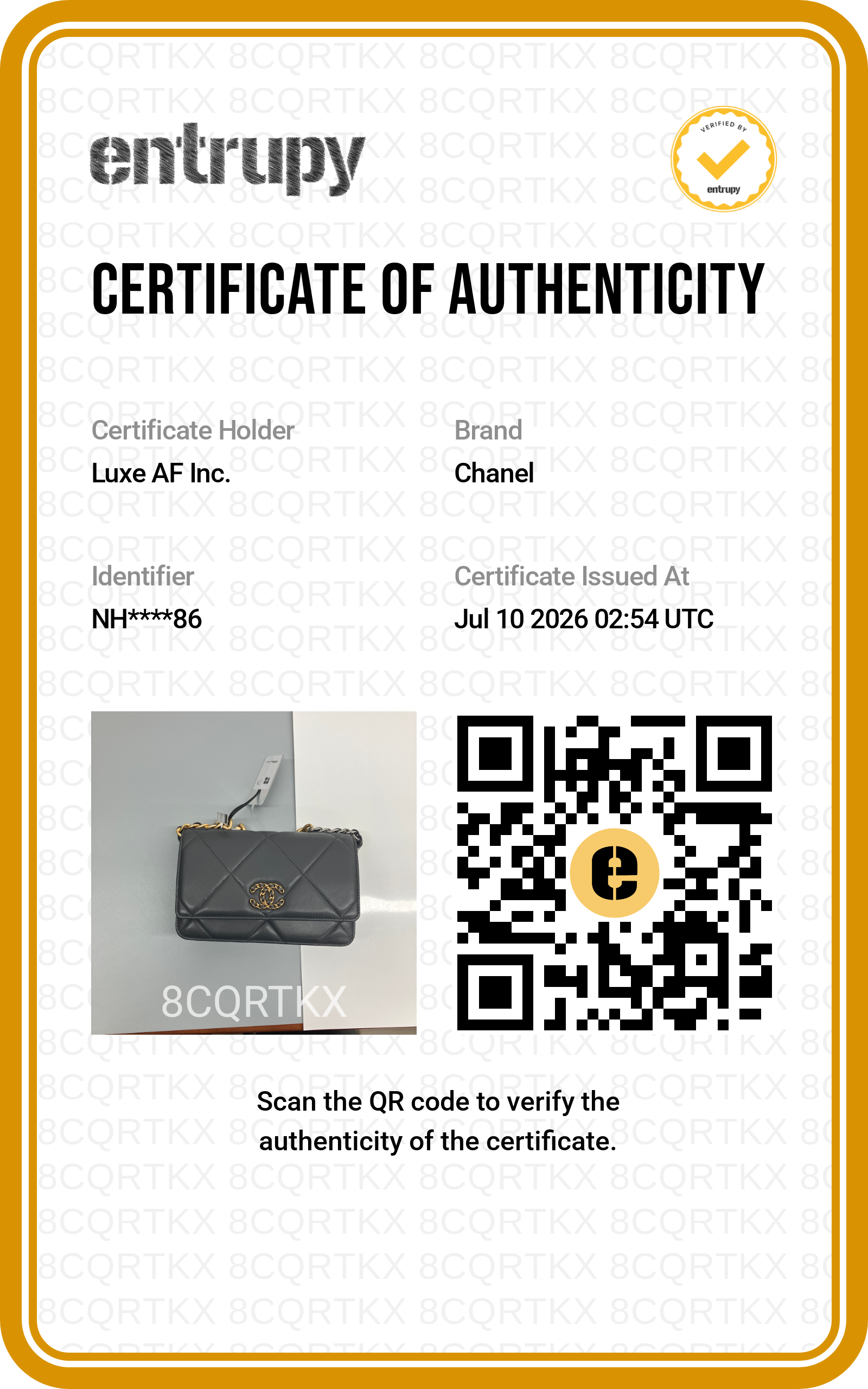 Chanel 19Bag Grey Quilted Leather Wallet On Chain(NH***86) CC2527