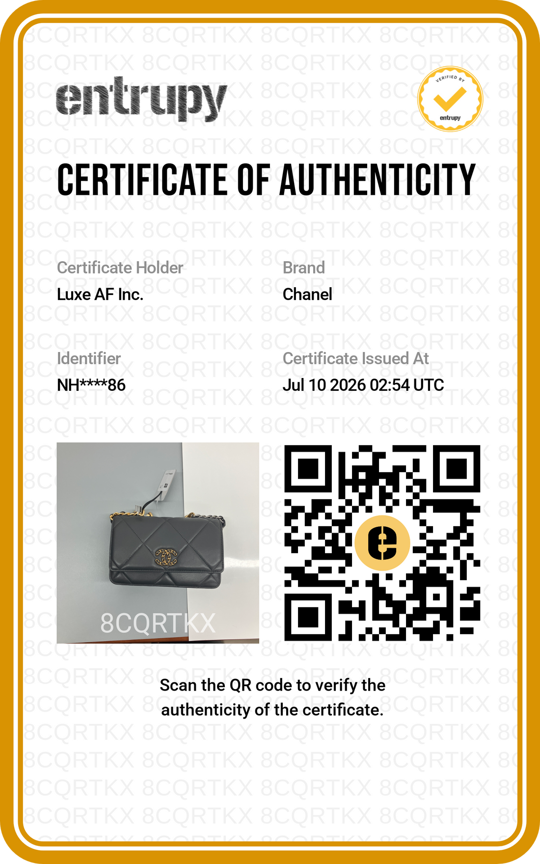 Chanel 19Bag Grey Quilted Leather Wallet On Chain(NH***86) CC2527