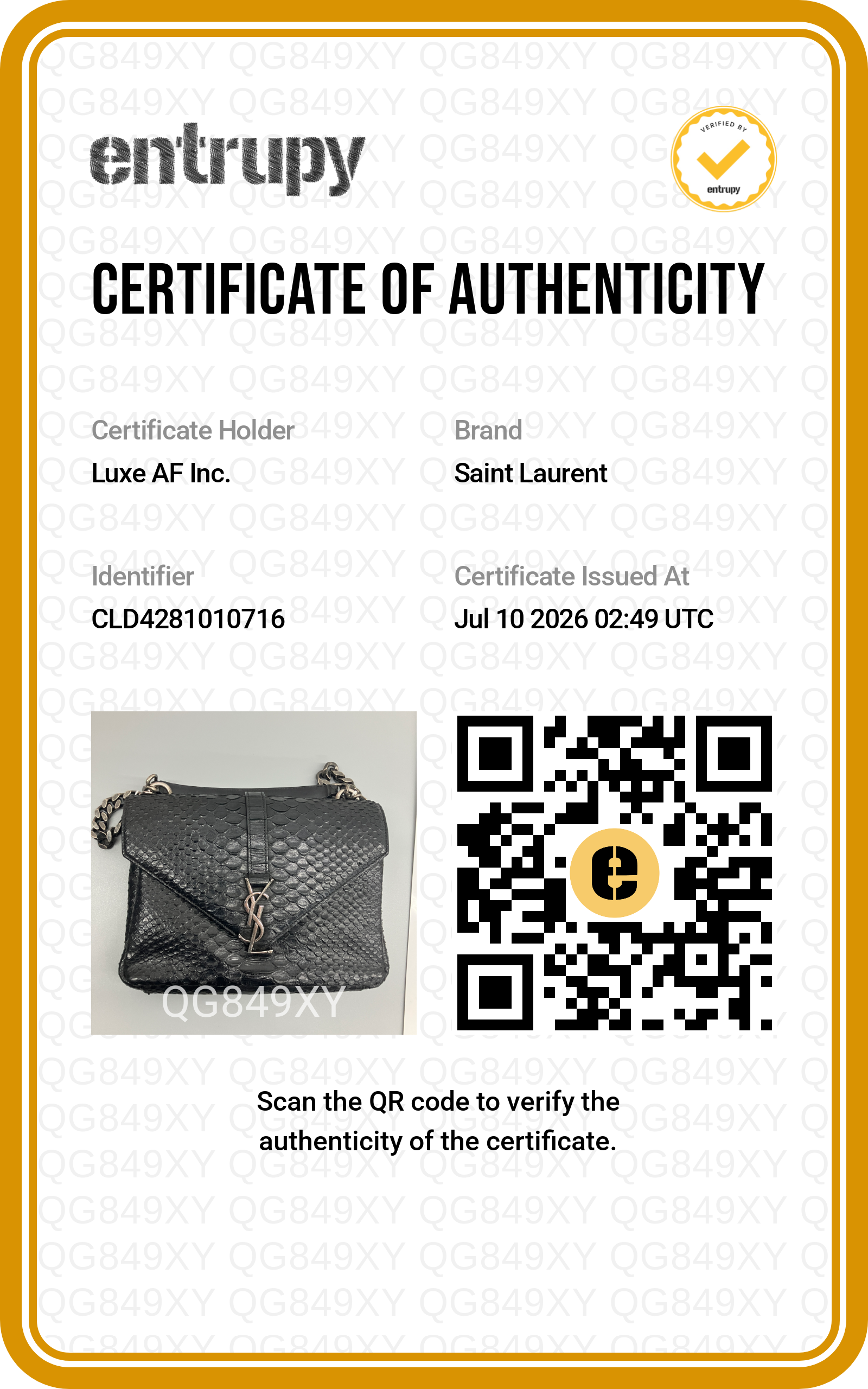 Saint Laurent College Python-Embossed Leather Shoulder Bag SL291