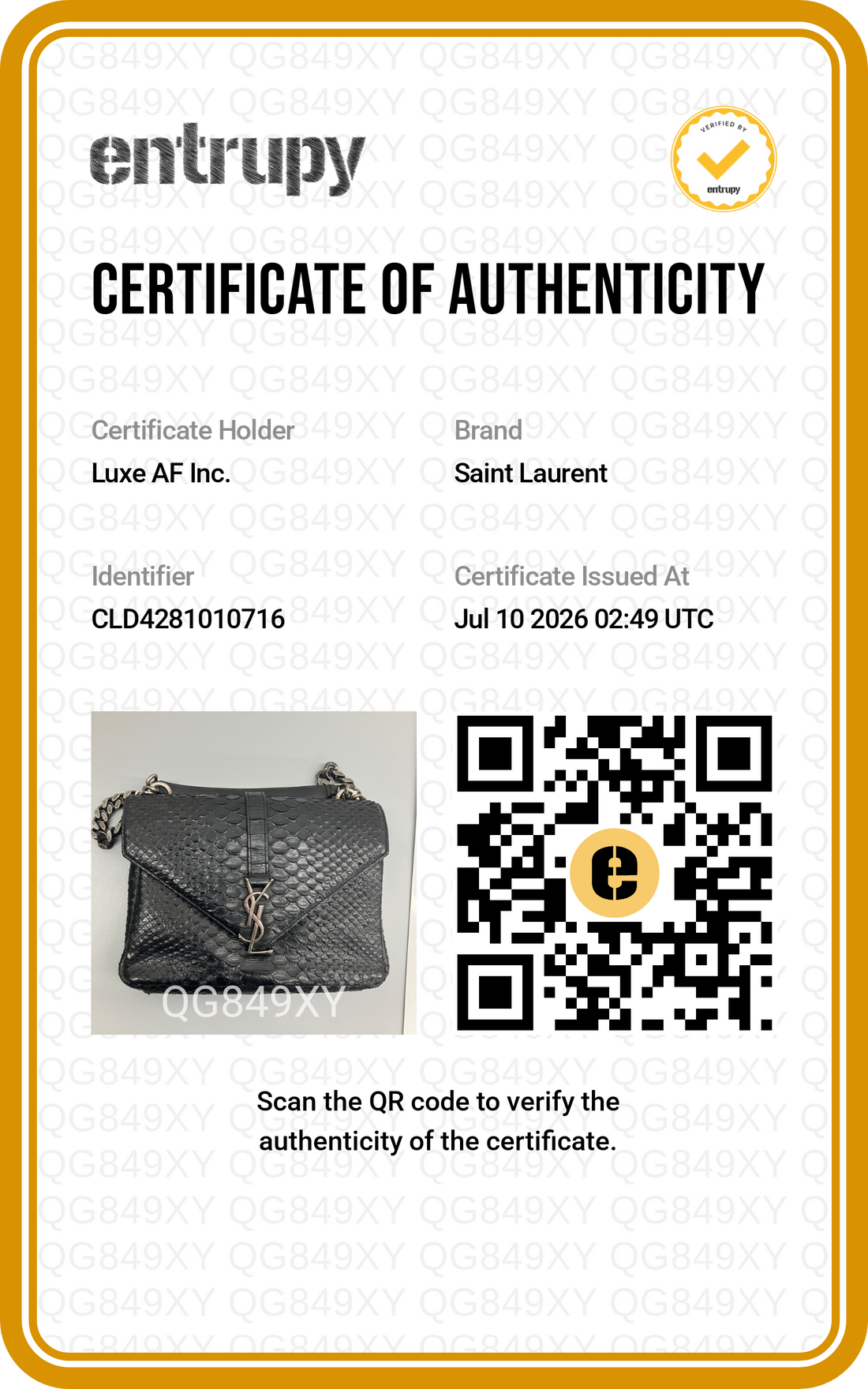 Saint Laurent College Python-Embossed Leather Shoulder Bag SL291