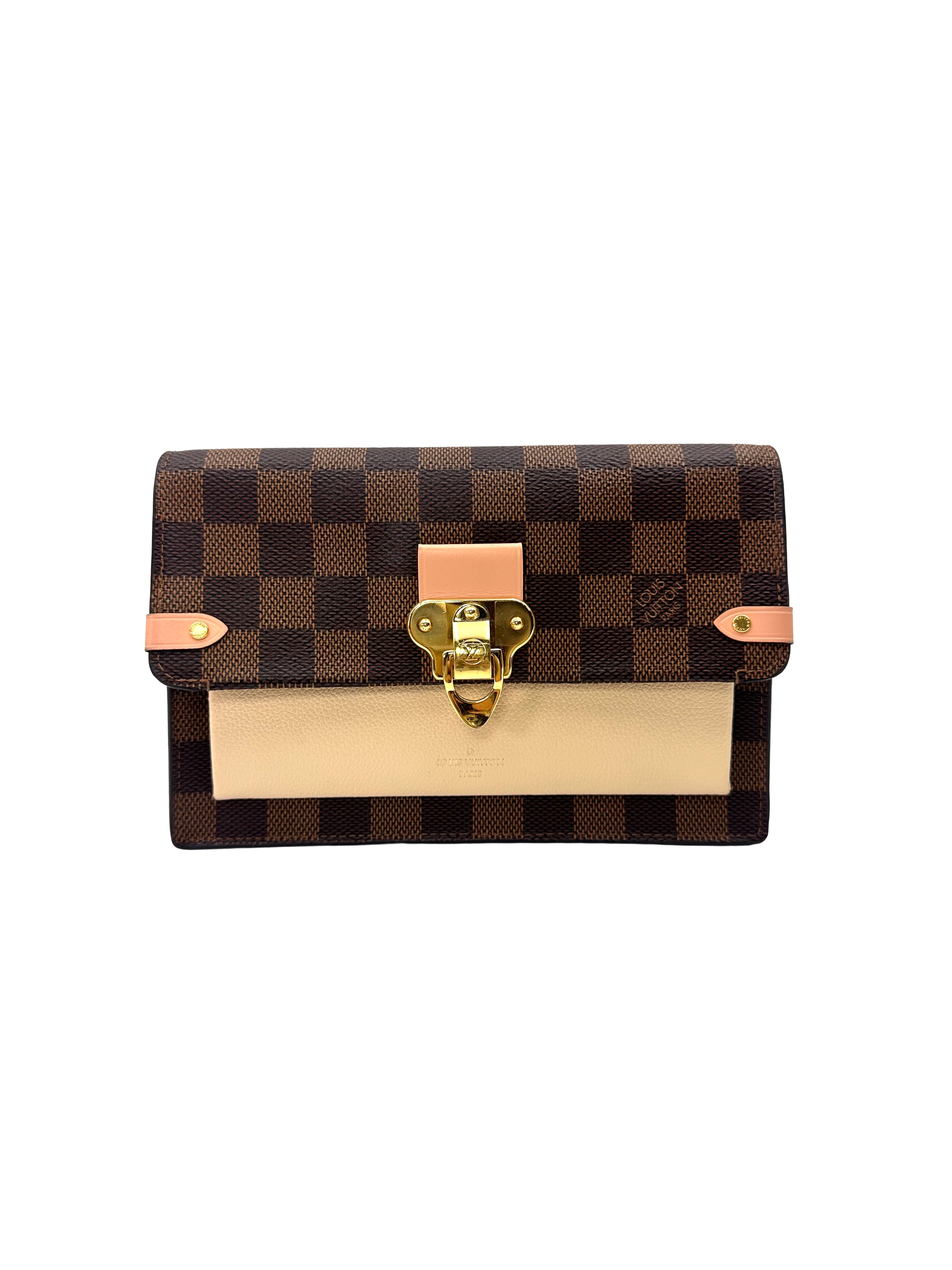 Louis Vuitton Vavin Damier Ebene & Beige Leather Shoulder Bag LV3310