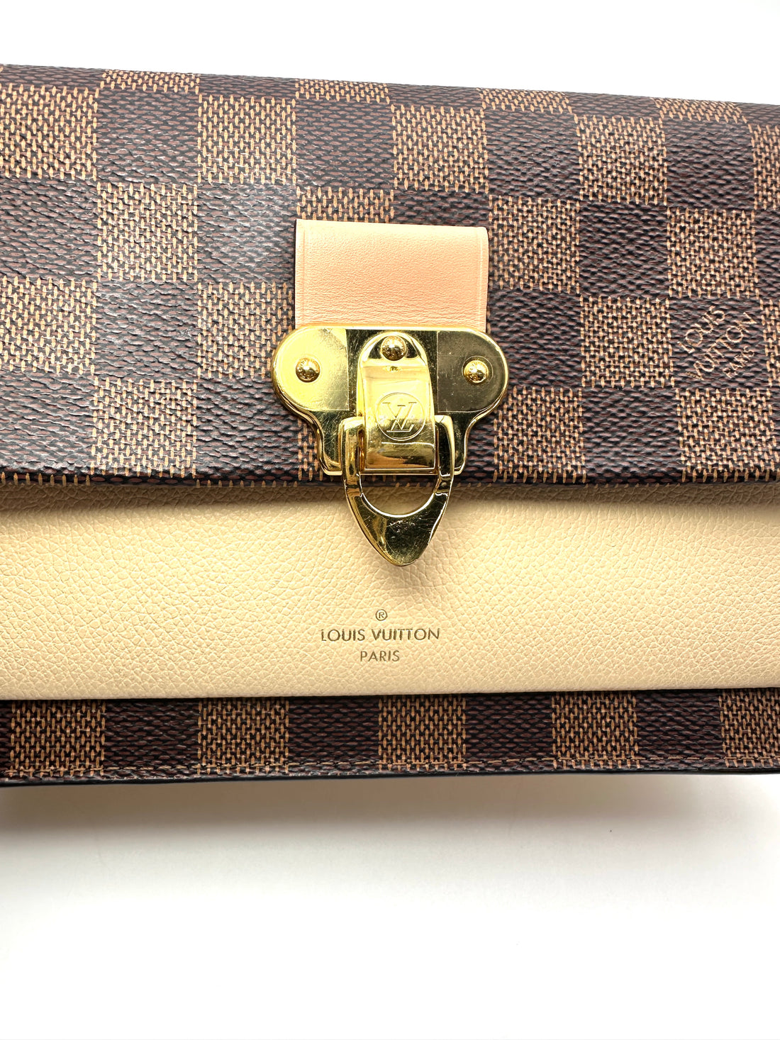 Louis Vuitton Vavin Damier Ebene & Beige Leather Shoulder Bag LV3310