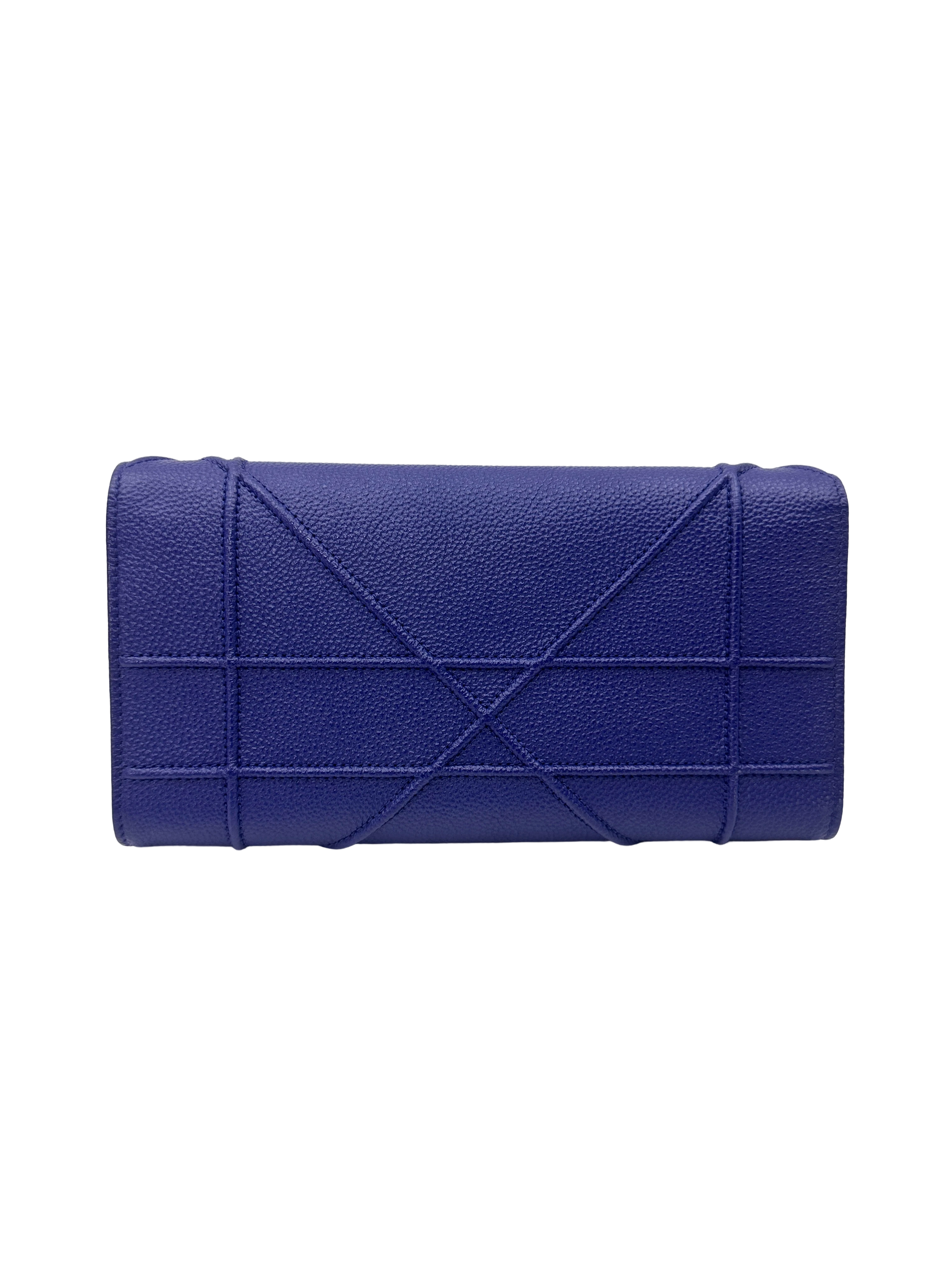Christian Dior Diorama Blue Leather Wallet On Chain DR921