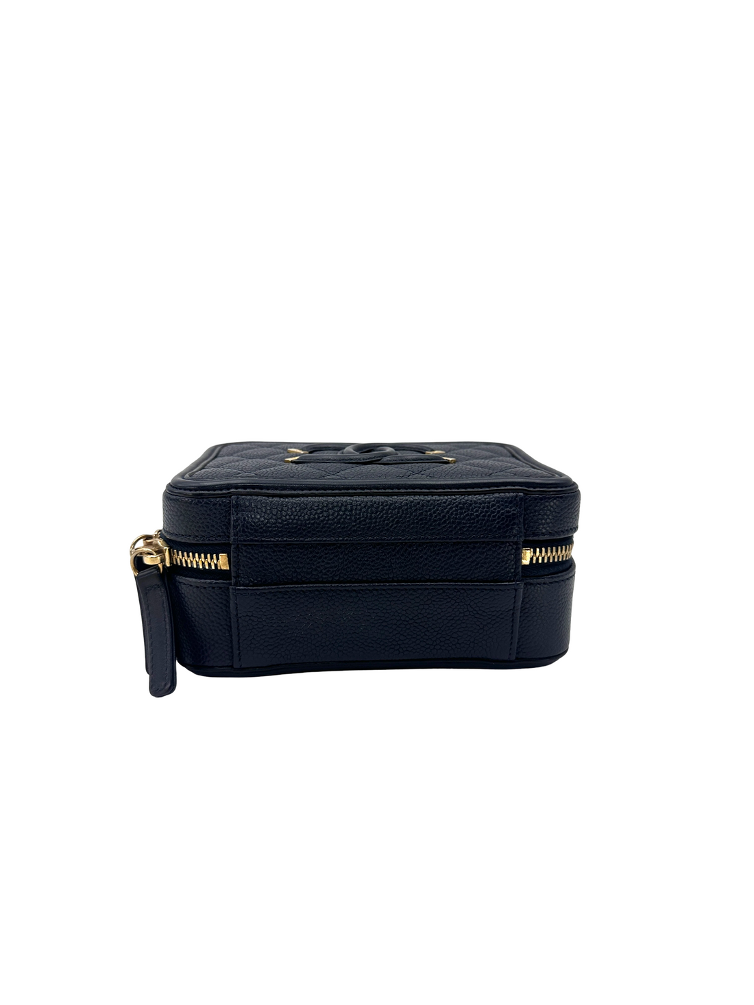 Chanel CC Filigree Navy Quilted Leather Vanity Case(27***65) CC2536