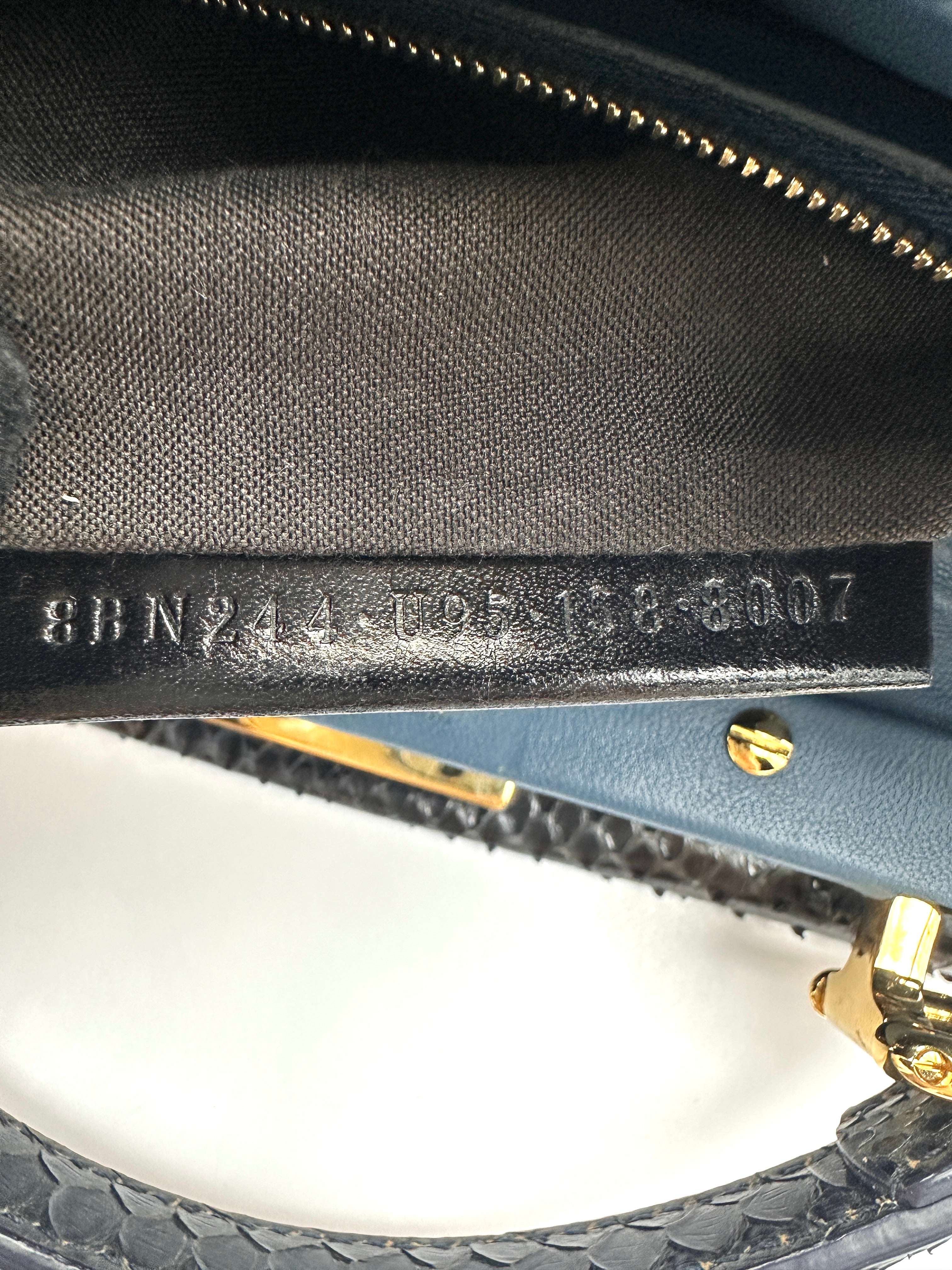 Fendi Peekaboo Black Python Leather Handle Bag FF137