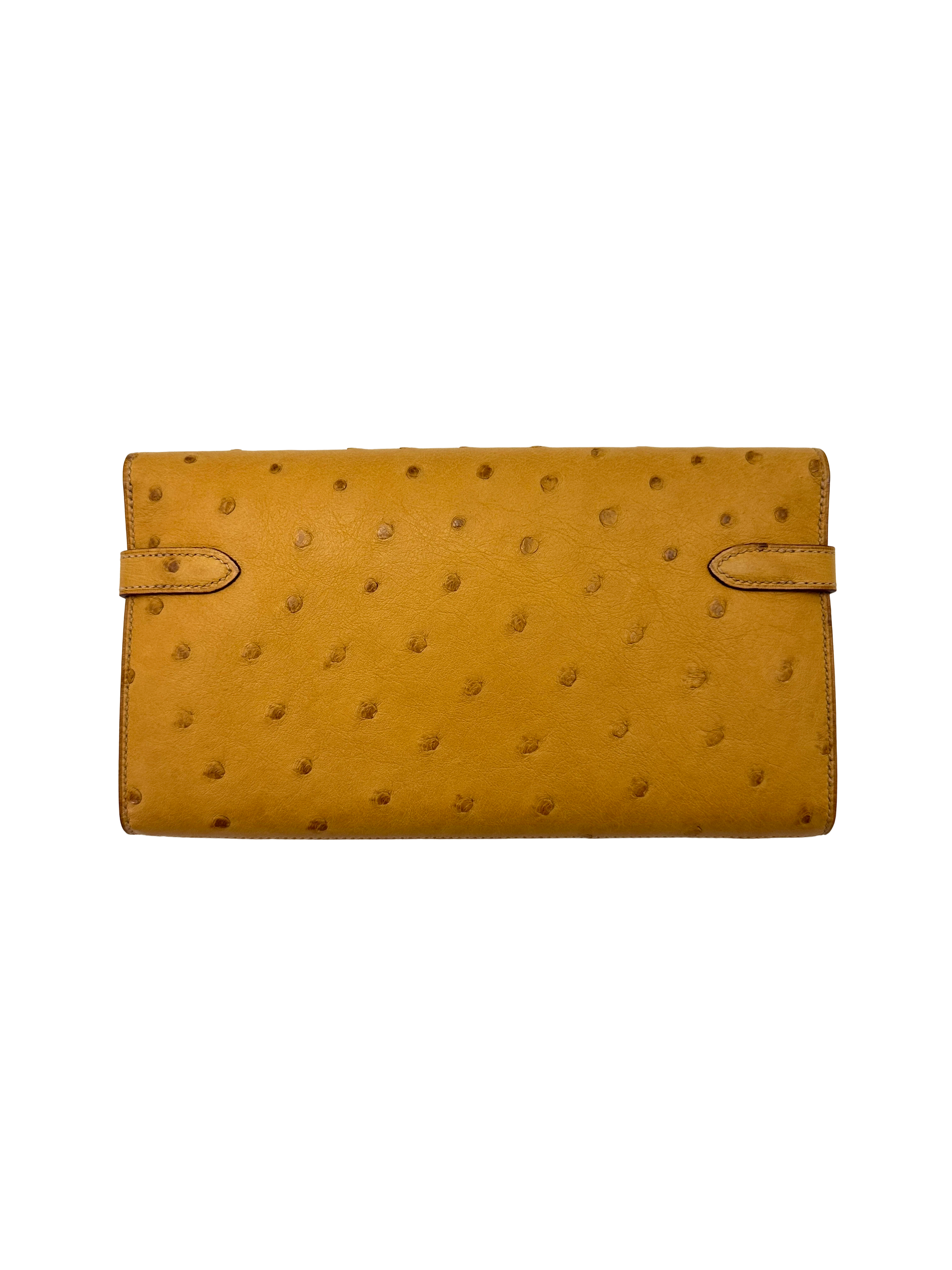 Hermes Kelly To Go Yellow Ostrich Leather Wallet HR171