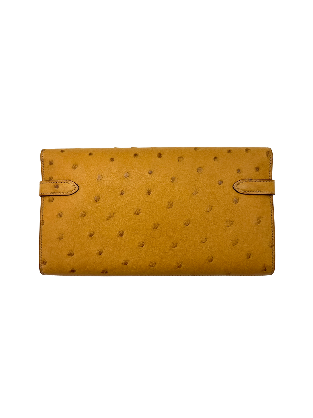 Hermes Kelly To Go Yellow Ostrich Leather Wallet HR171