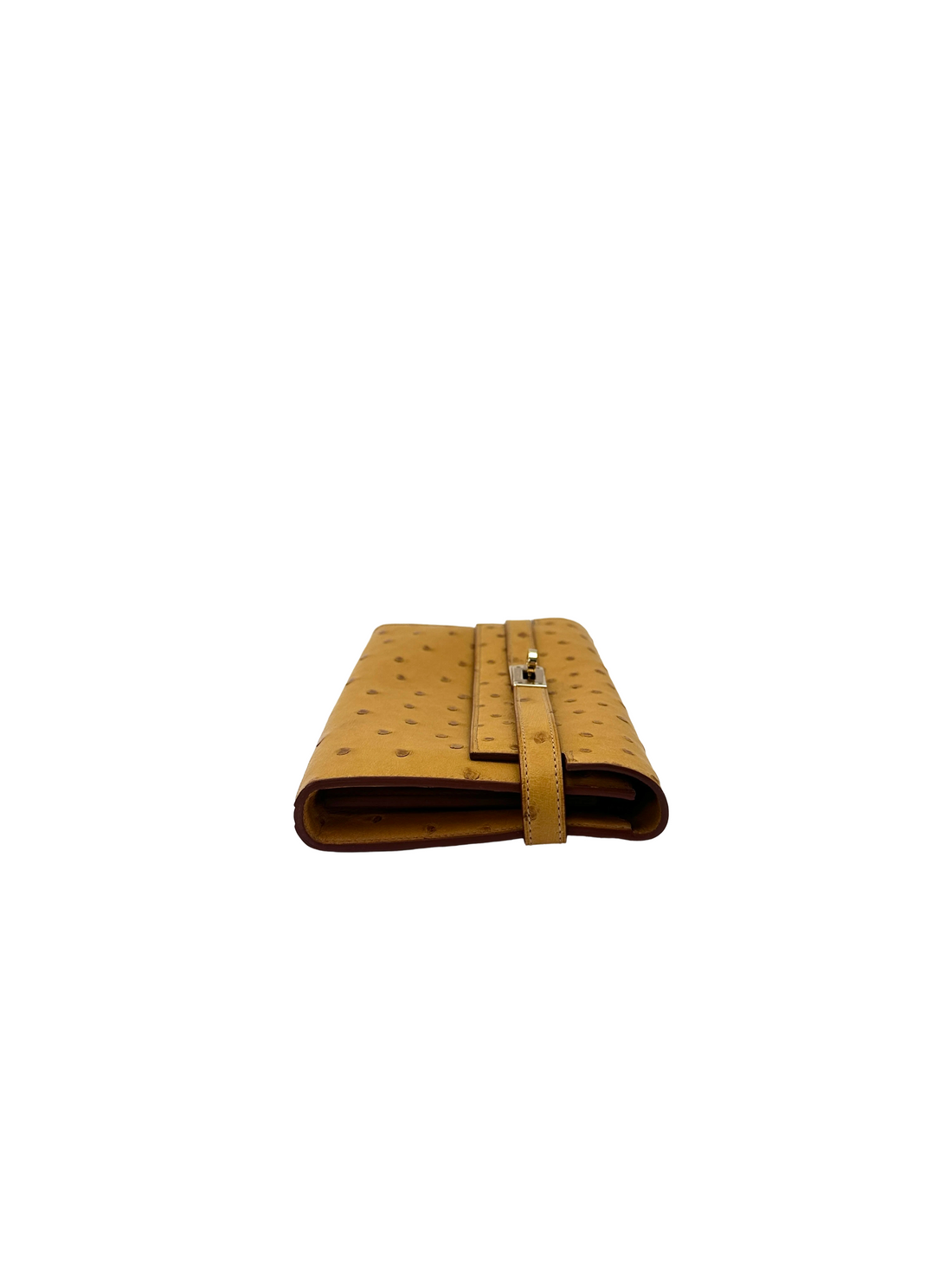 Hermes Kelly To Go Yellow Ostrich Leather Wallet HR171