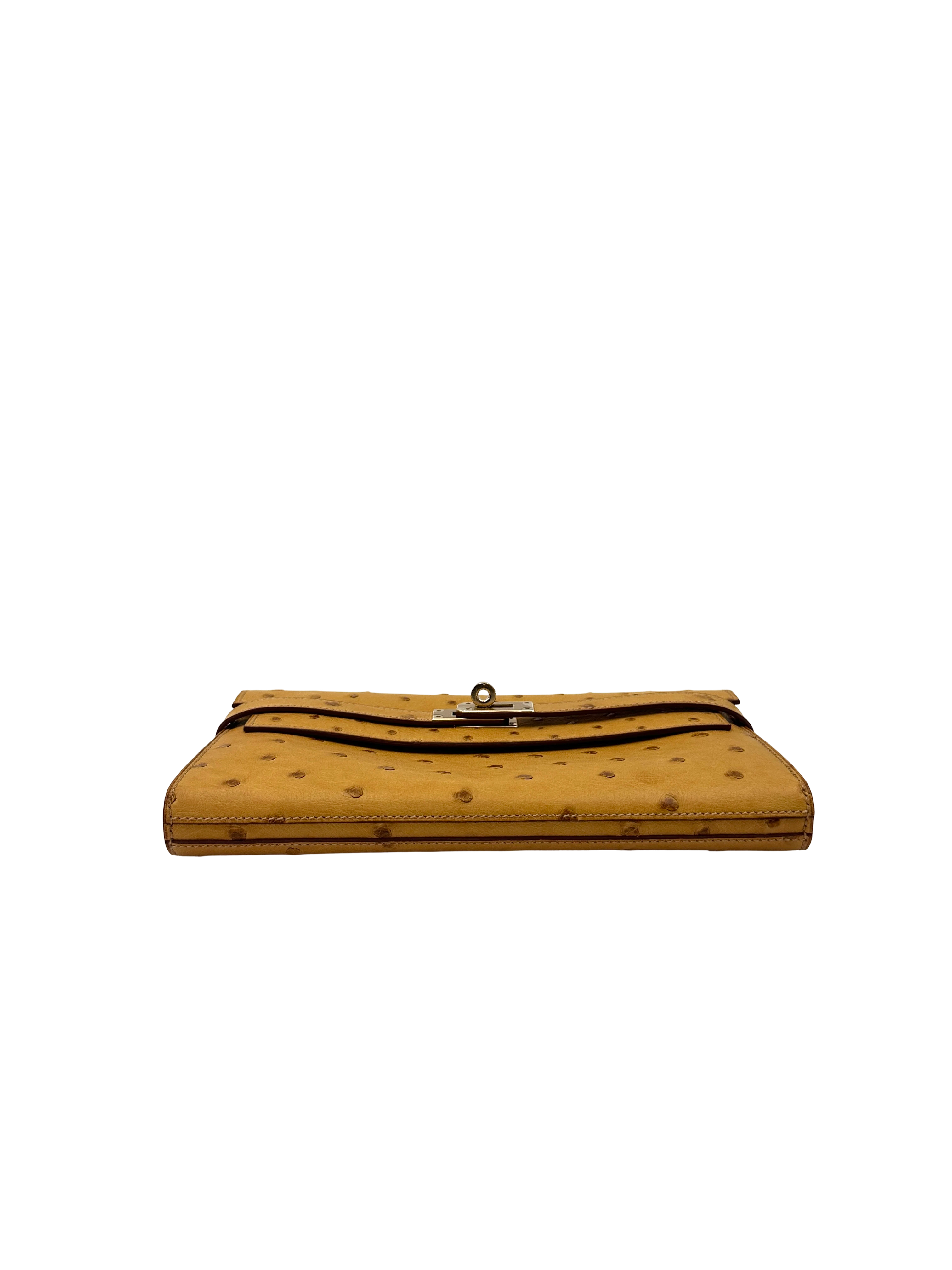Hermes Kelly To Go Yellow Ostrich Leather Wallet HR171