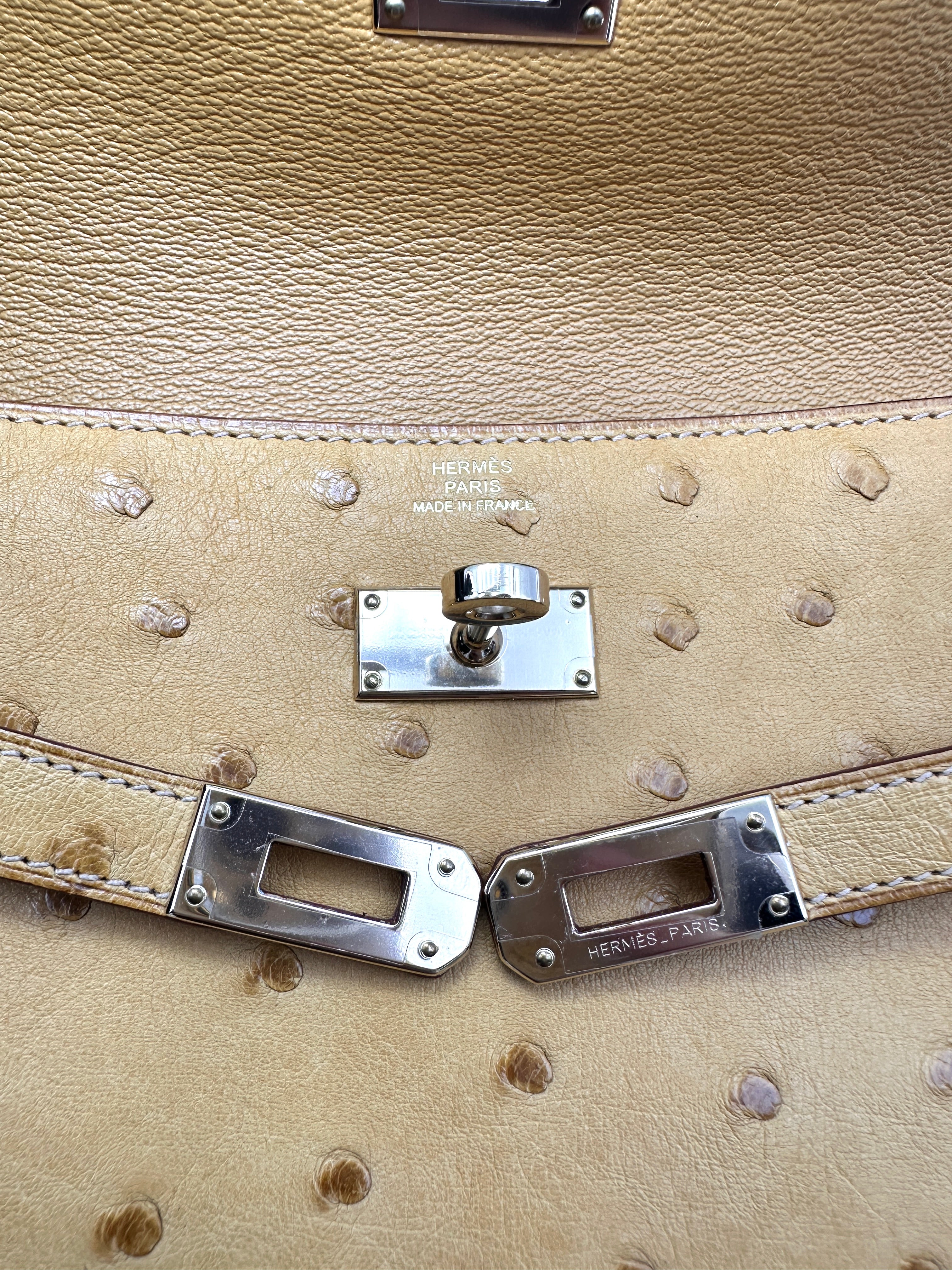 Hermes Kelly To Go Yellow Ostrich Leather Wallet HR171