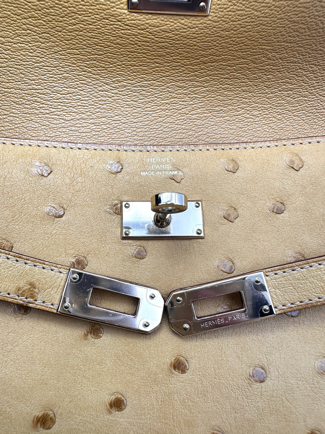 Hermes Kelly To Go Yellow Ostrich Leather Wallet HR171