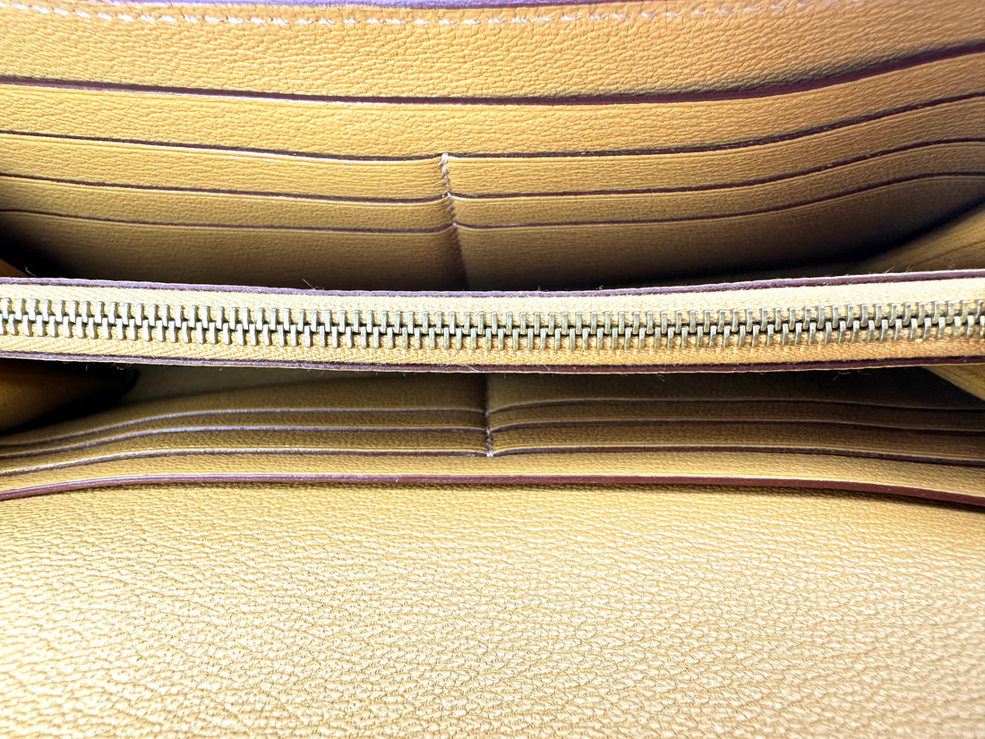 Hermes Kelly To Go Yellow Ostrich Leather Wallet HR171