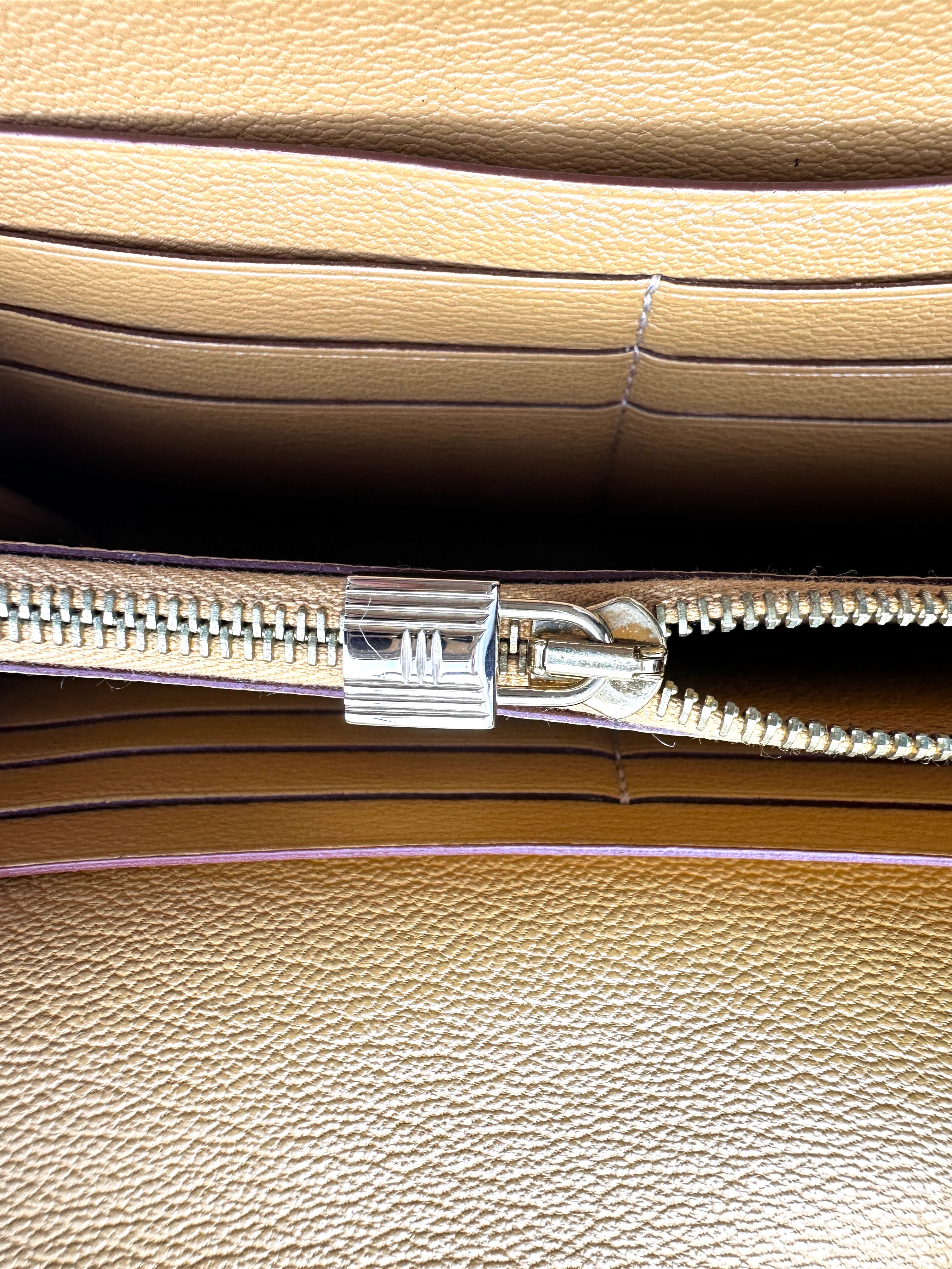 Hermes Kelly To Go Yellow Ostrich Leather Wallet HR171