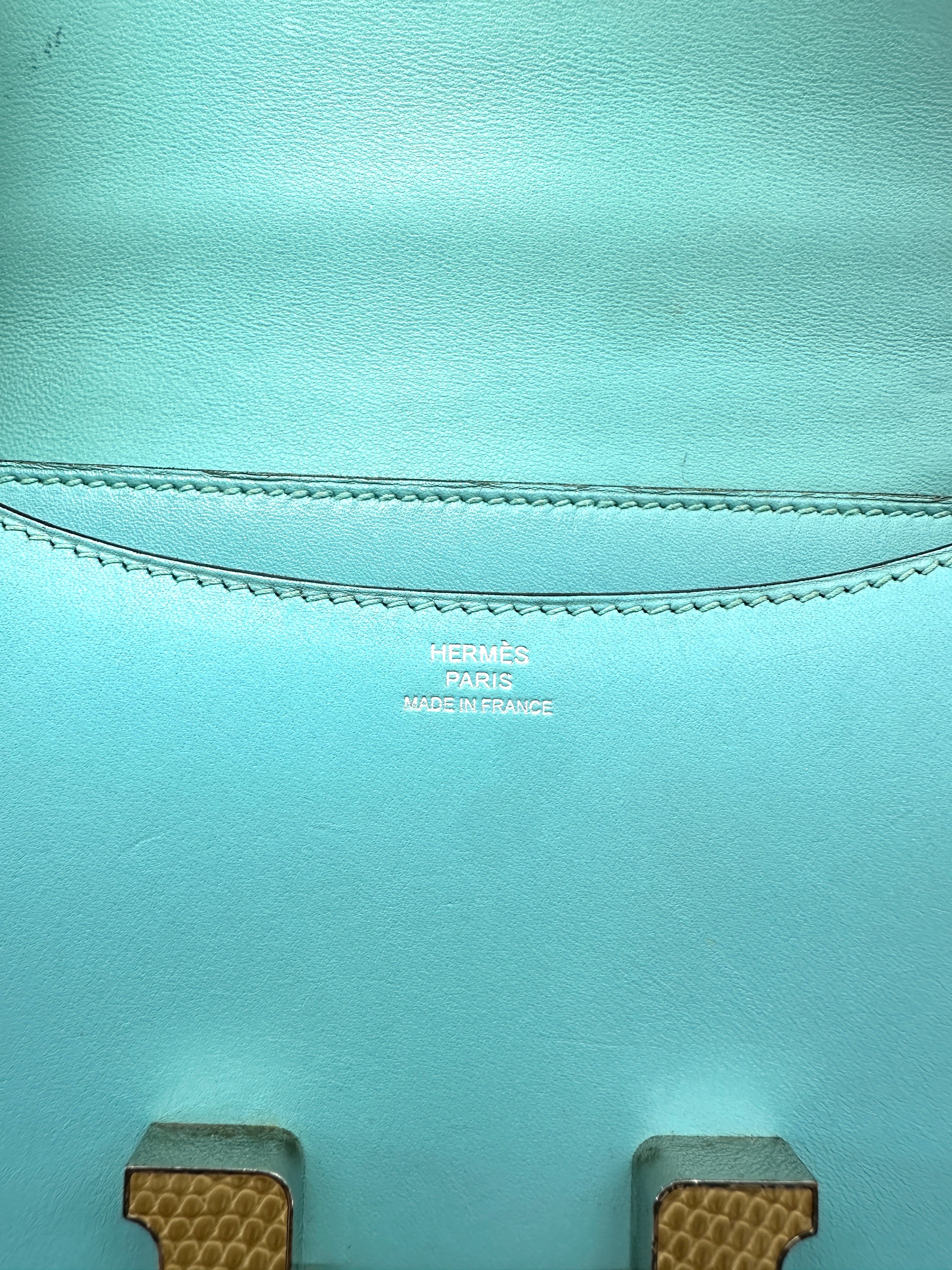 Hermes Constance19 Blue Leather Flap Bag HR169