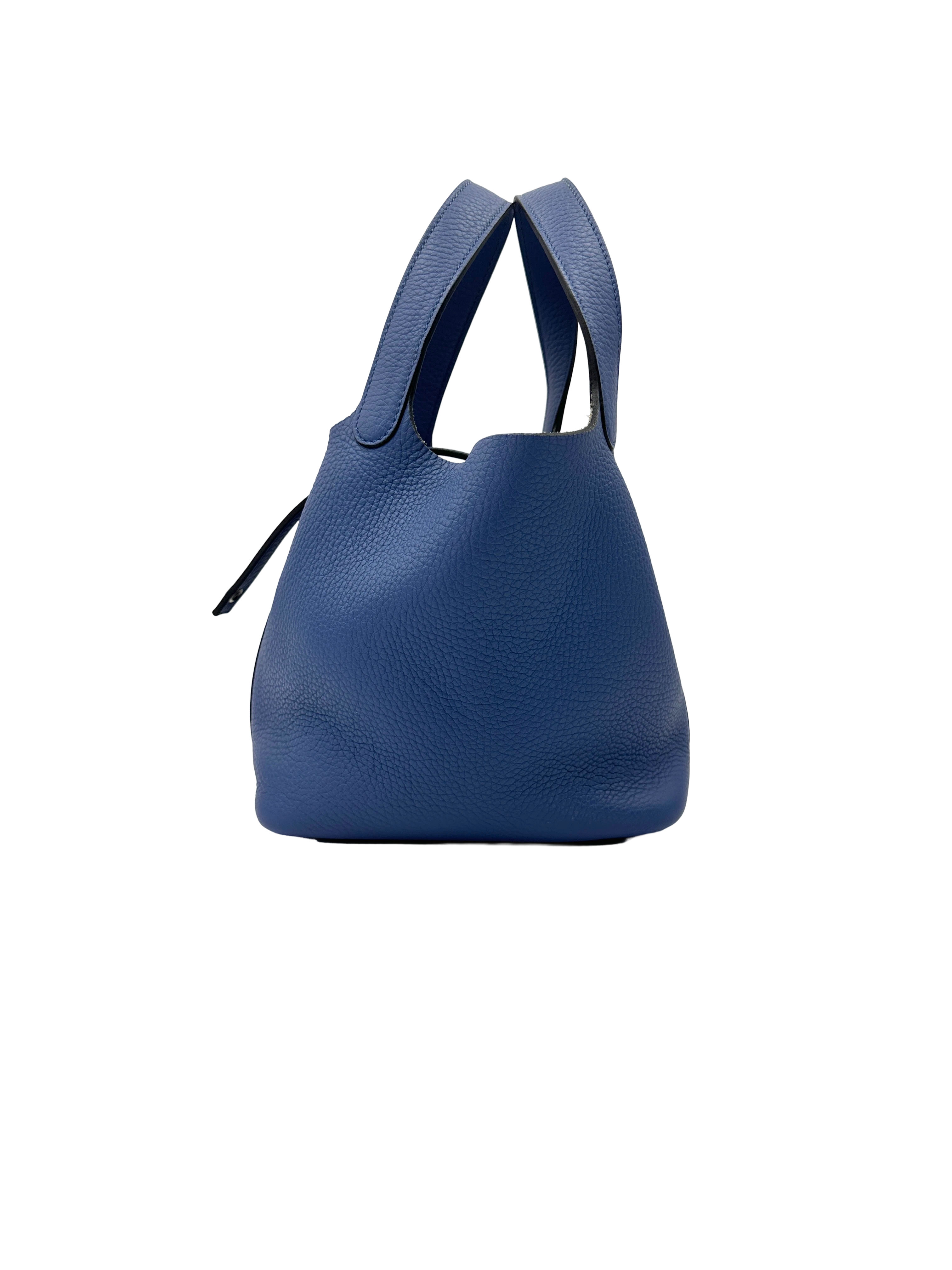Hermes Picotin18 Blue Leather Handle Bag HR168