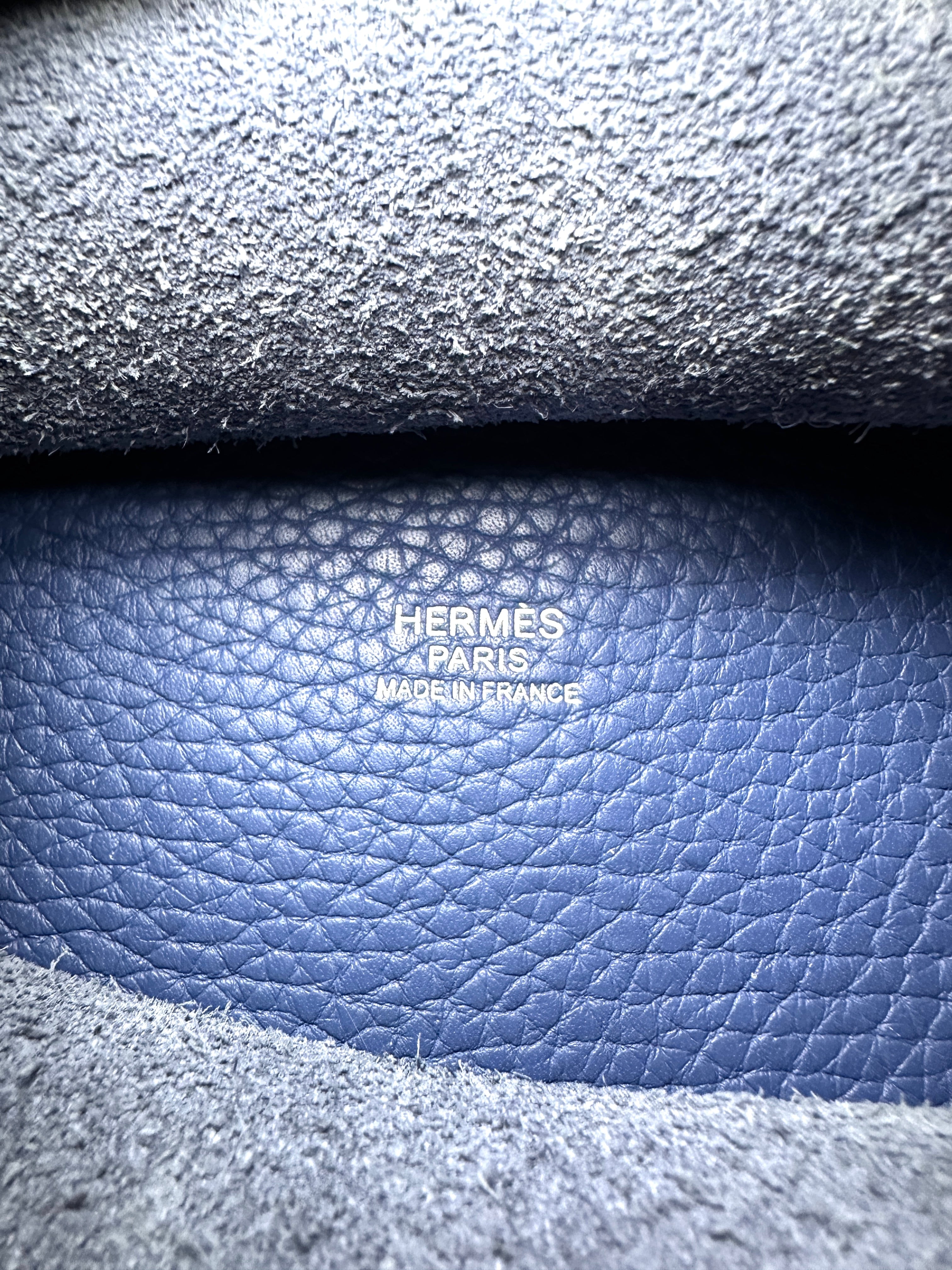 Hermes Picotin18 Blue Leather Handle Bag HR168