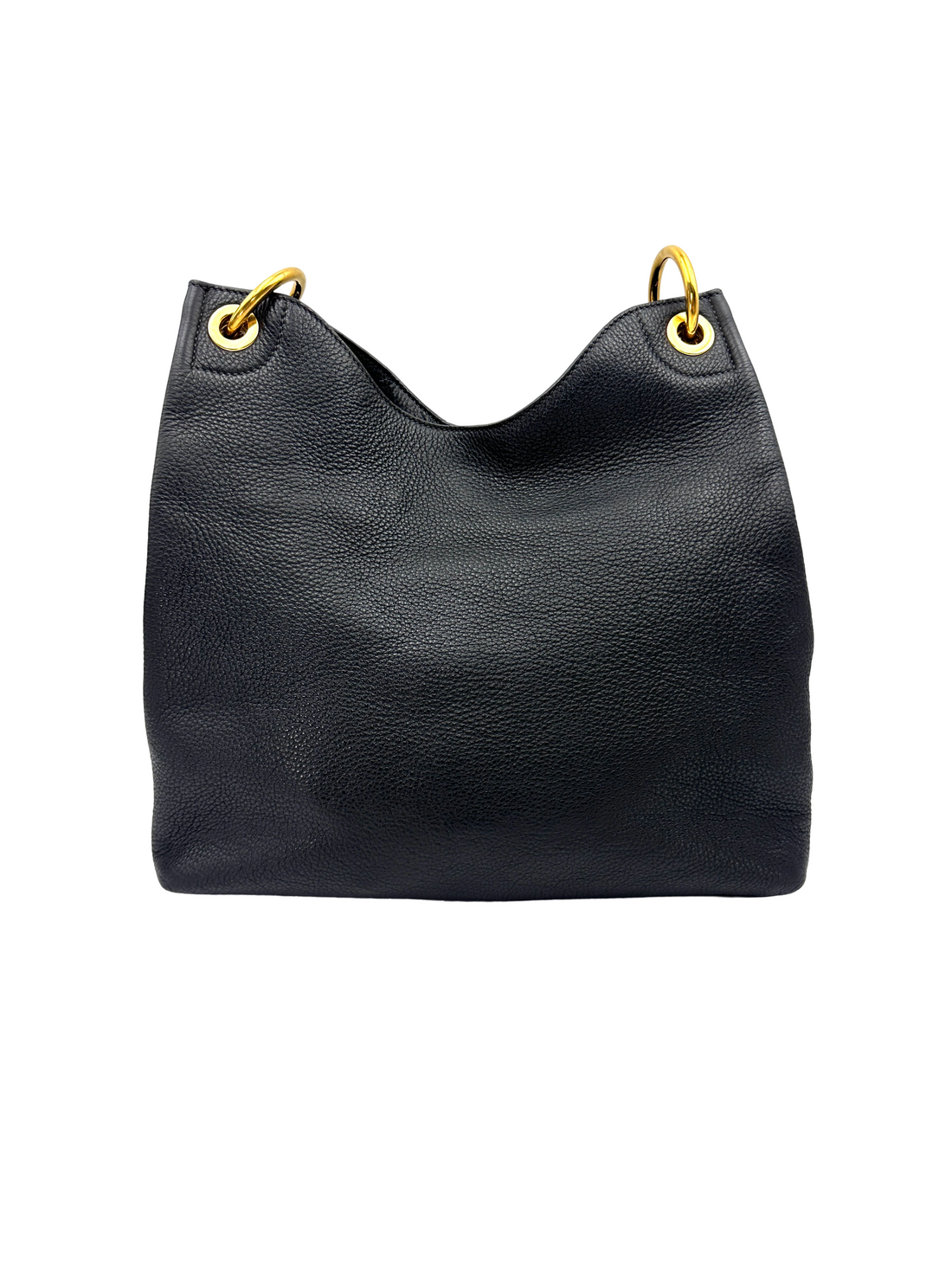 Prada Vitello Phenix Black Leather Hobo Bag PR555