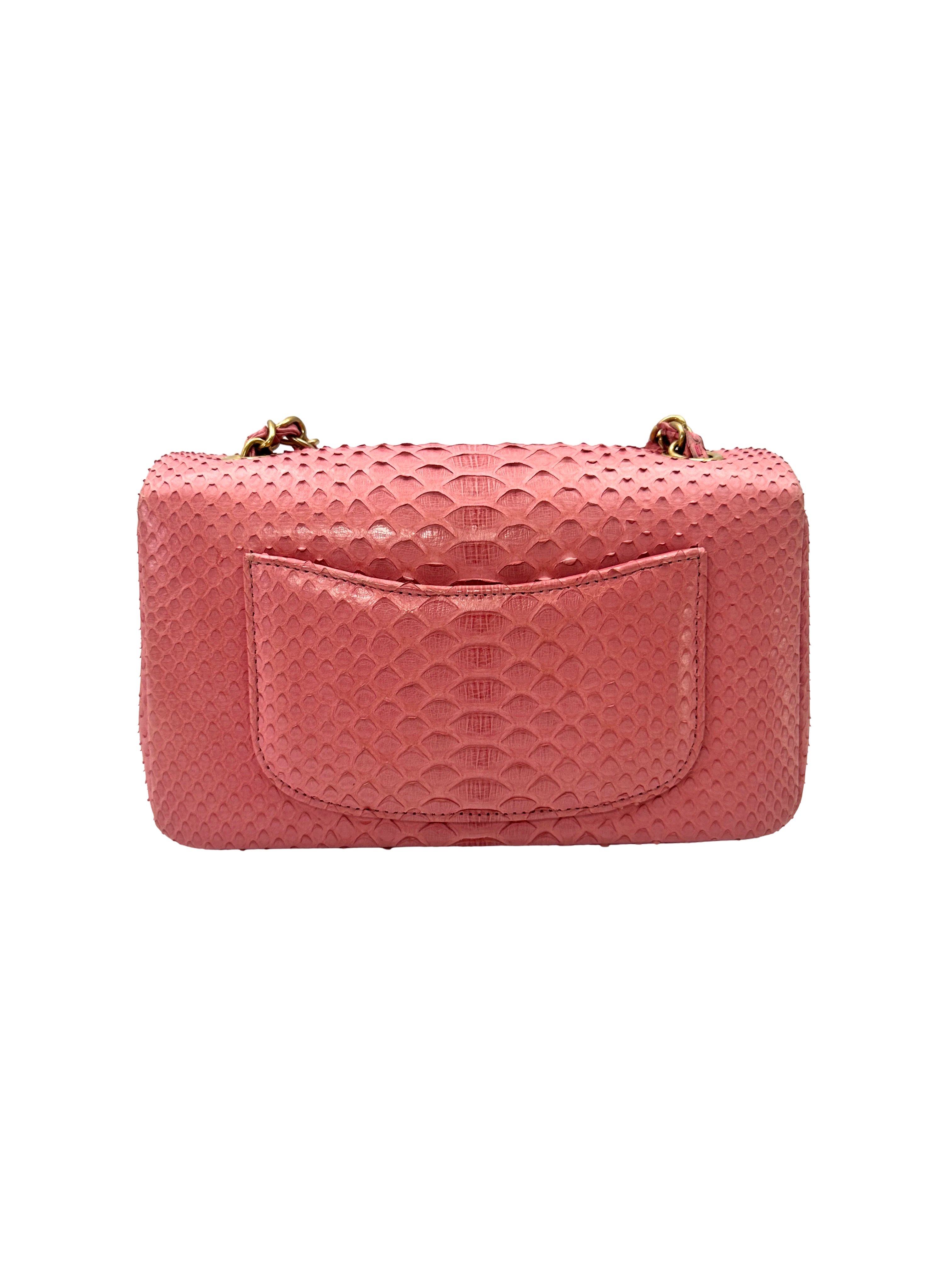 Chanel Classic Flap Pink Python Leather Mini Shoulder Bag(20***93) CC2537