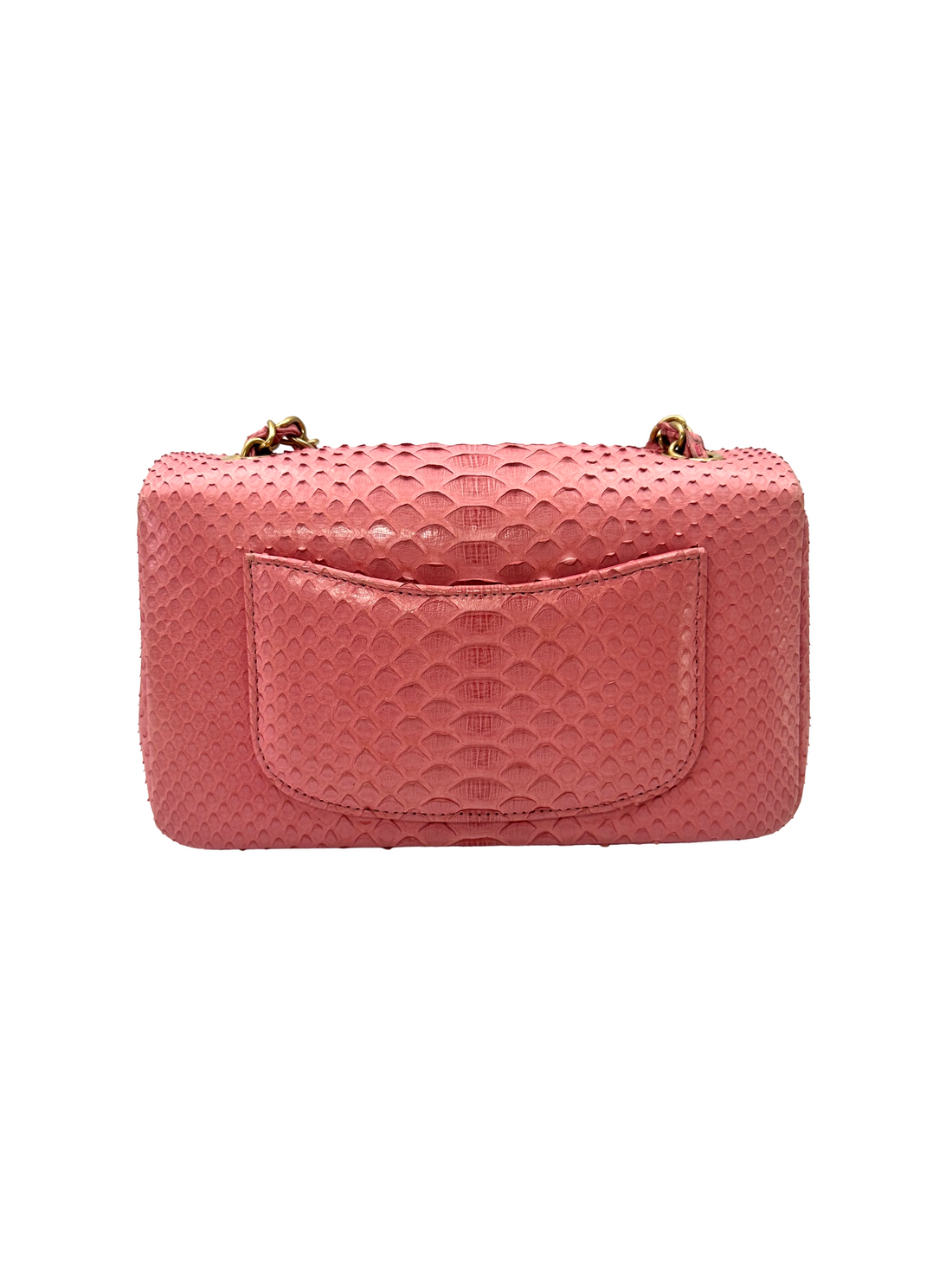 Chanel Classic Flap Pink Python Leather Mini Shoulder Bag(20***93) CC2537