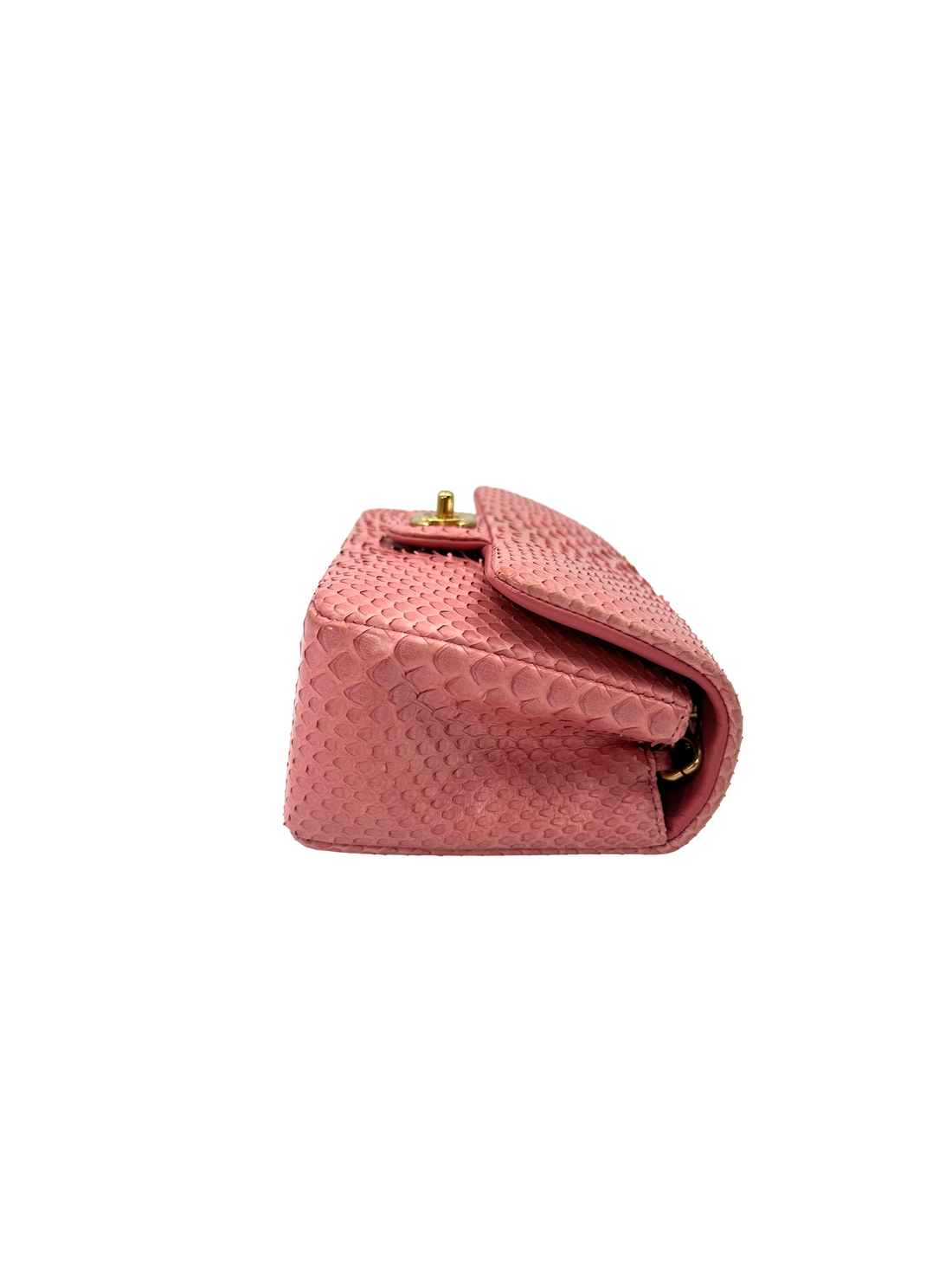 Chanel Classic Flap Pink Python Leather Mini Shoulder Bag(20***93) CC2537