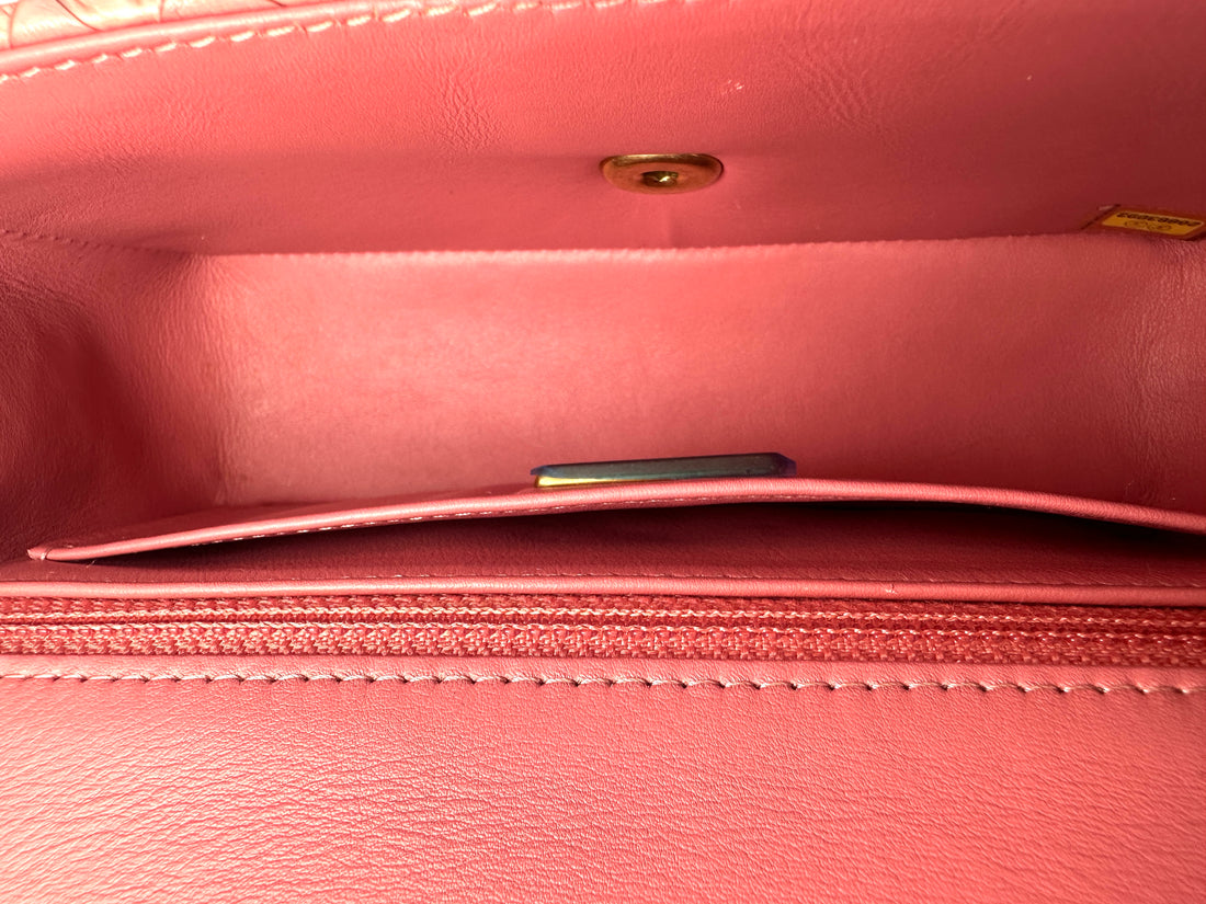 Chanel Classic Flap Pink Python Leather Mini Shoulder Bag(20***93) CC2537