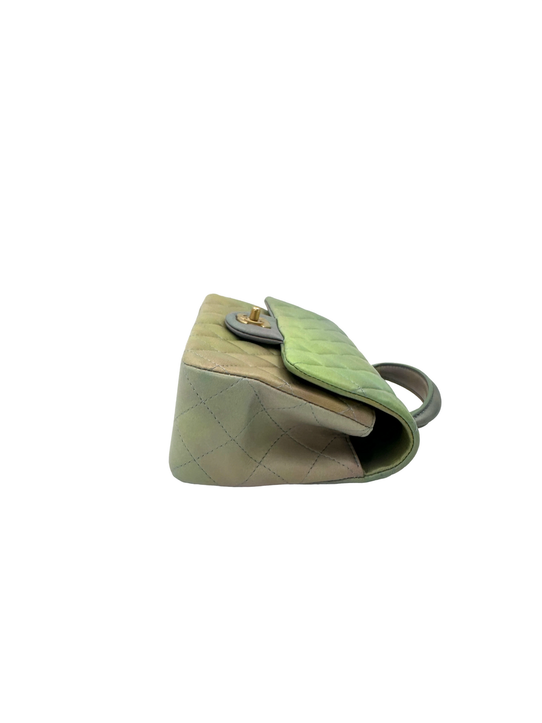 Chanel Iridescent Ombre Green Quilted Leather Top Handle Flap Bag(T2***58) IRIS267
