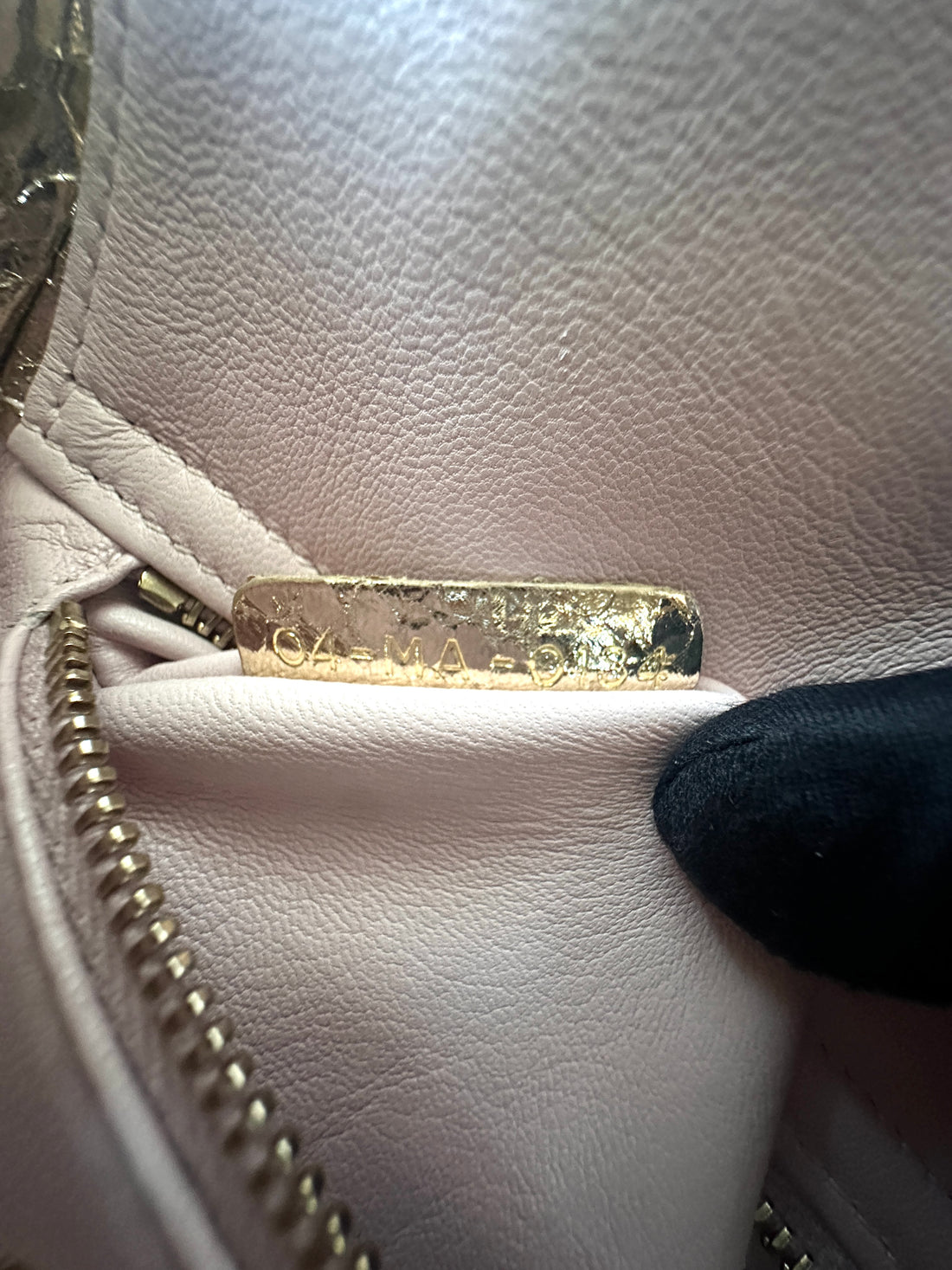 Christian Dior Lady Dior Gold Python Leather Handle Bag DR923