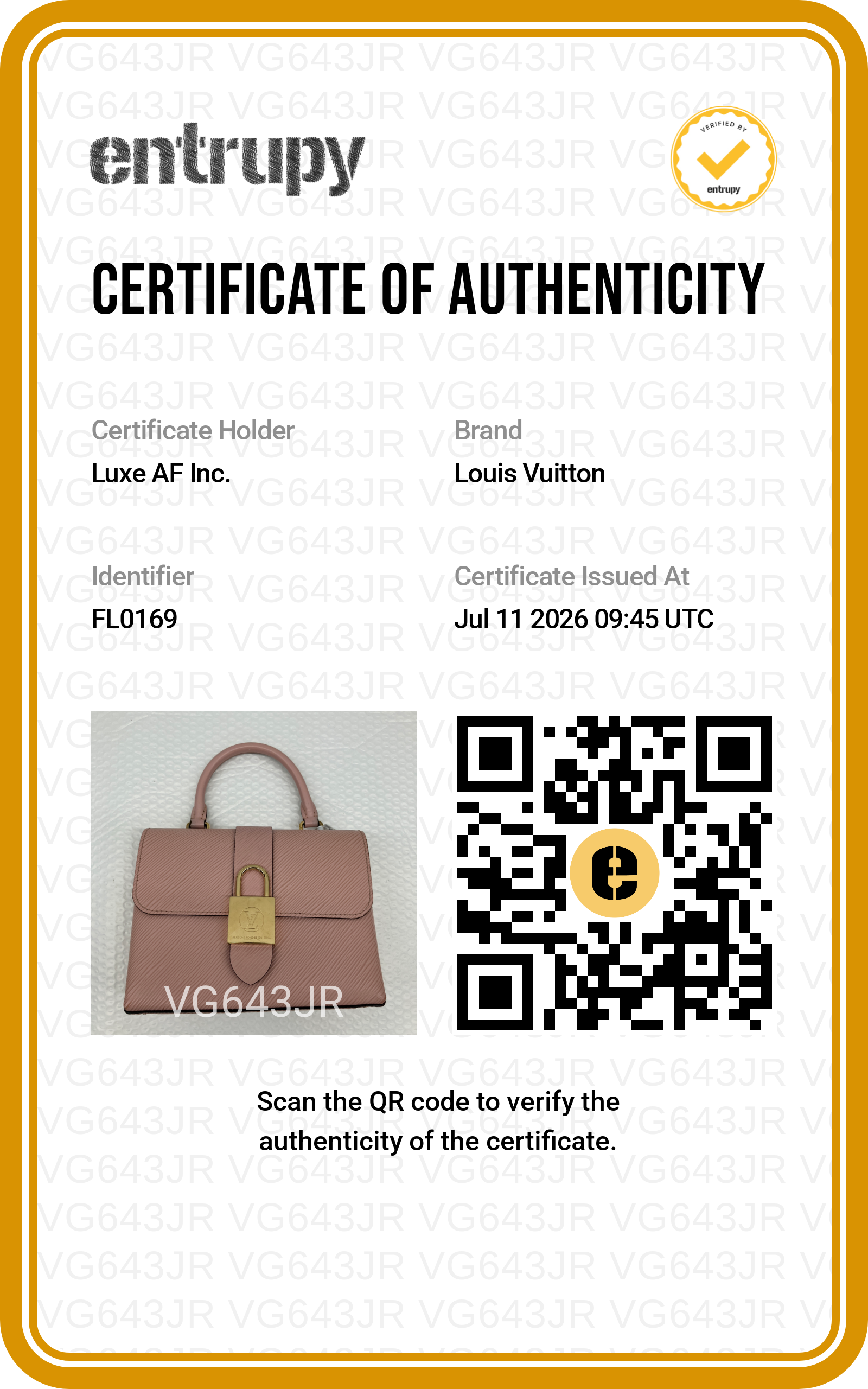 Louis Vuitton Locky Pink Epi Leather Handle Bag LV3316