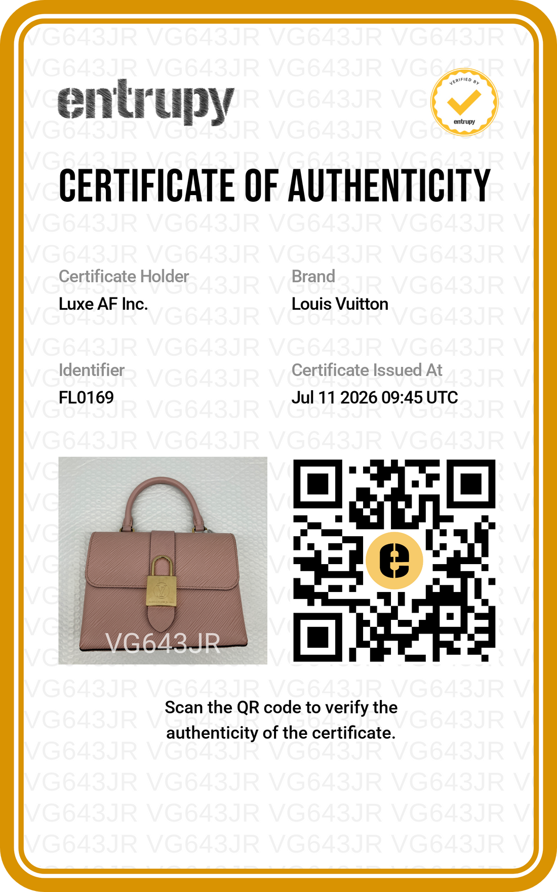 Louis Vuitton Locky Pink Epi Leather Handle Bag LV3316