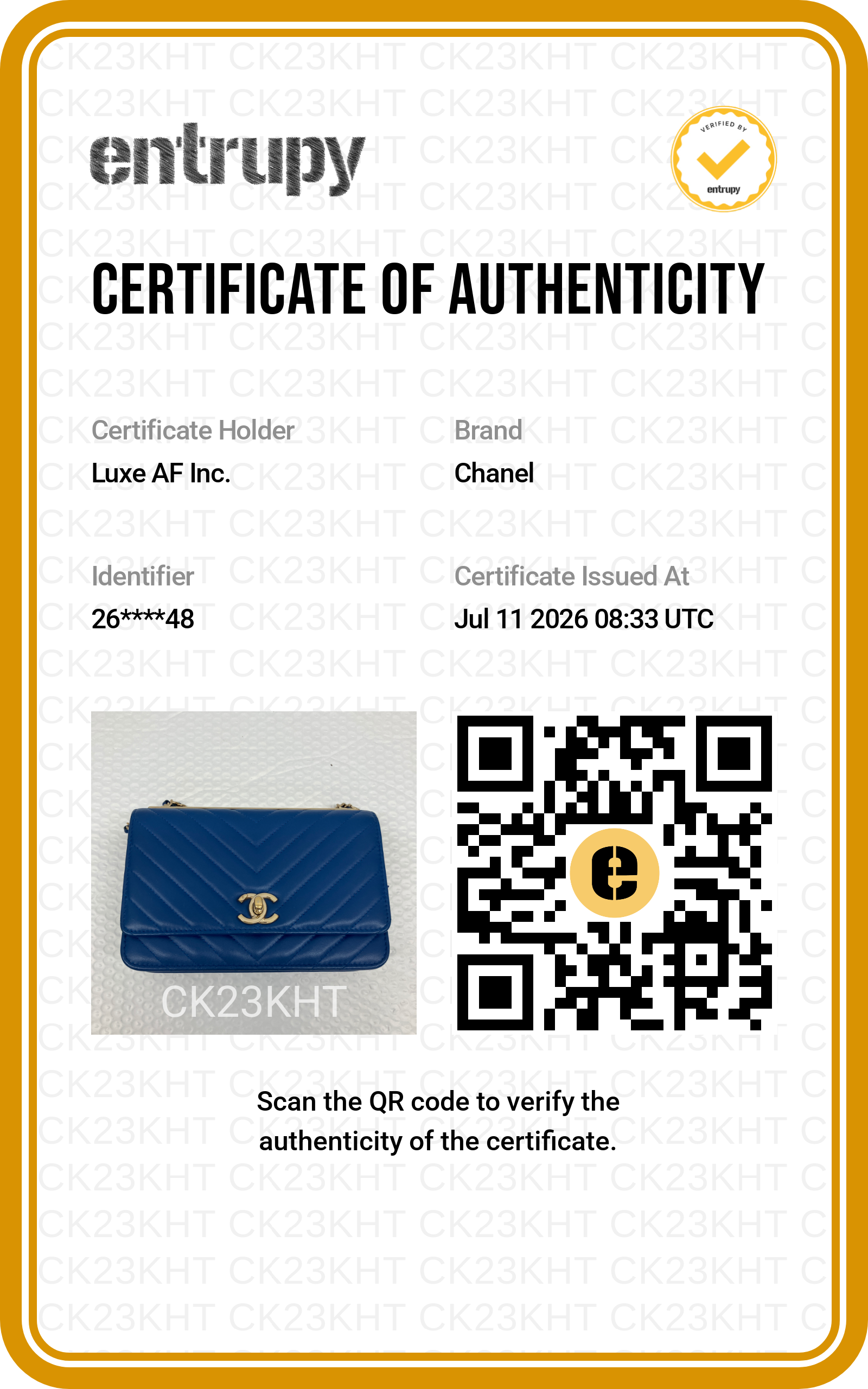 Chanel Trendy CC Blue Chevron Quilted Leather Wallet On Chain(26***48) CC2538
