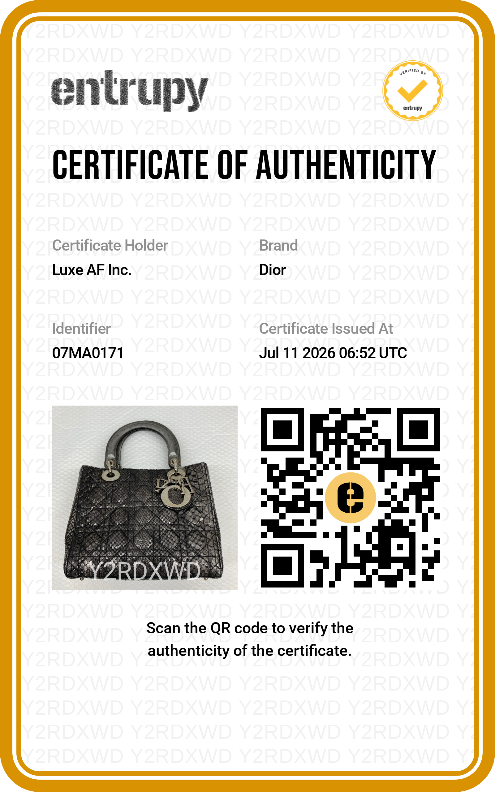 Christian Dior Lady Dior Python Leather Handle Bag DR960