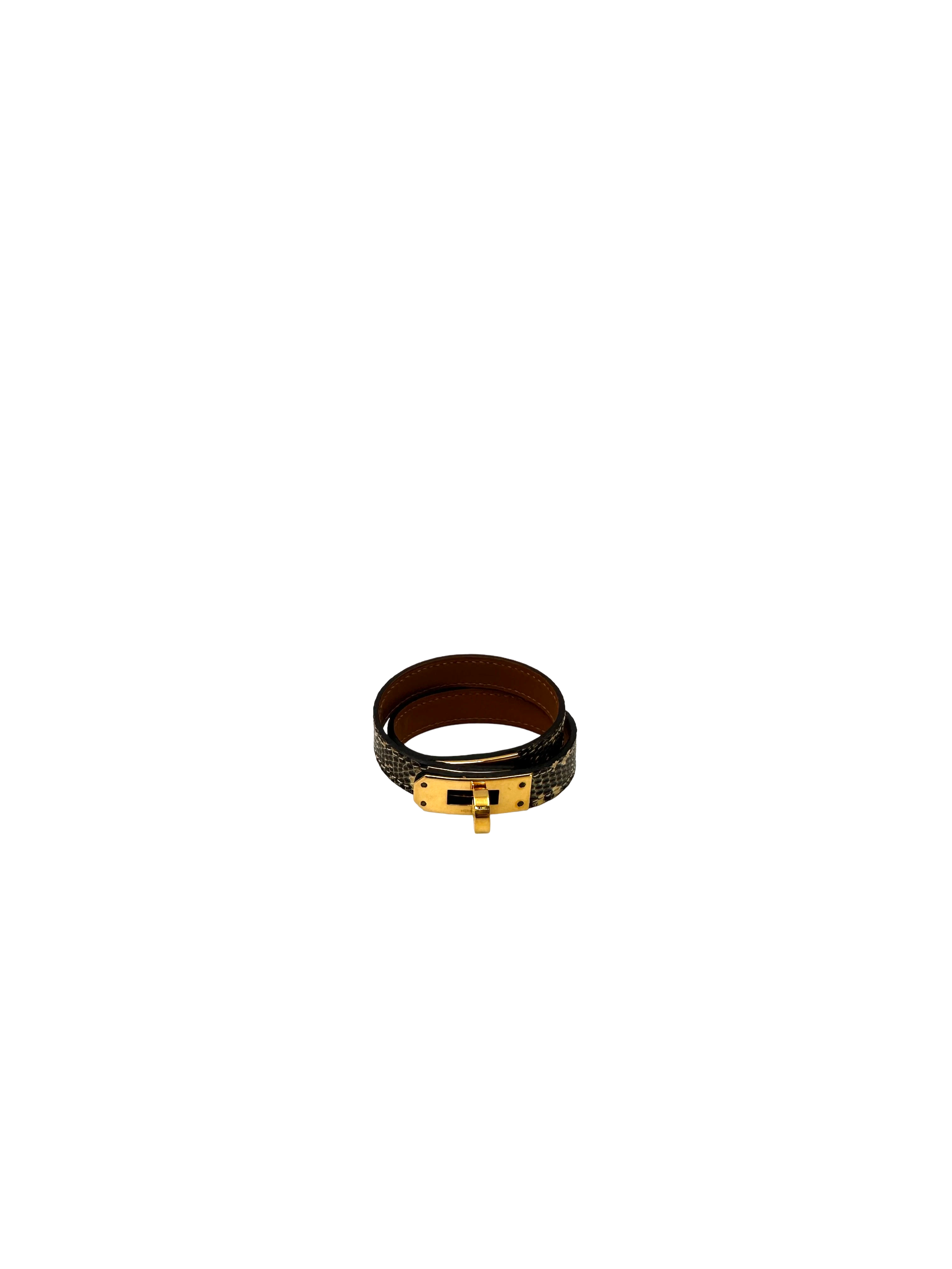Hermes Kelly Double Tour Lizard Leather Bracelet HR177