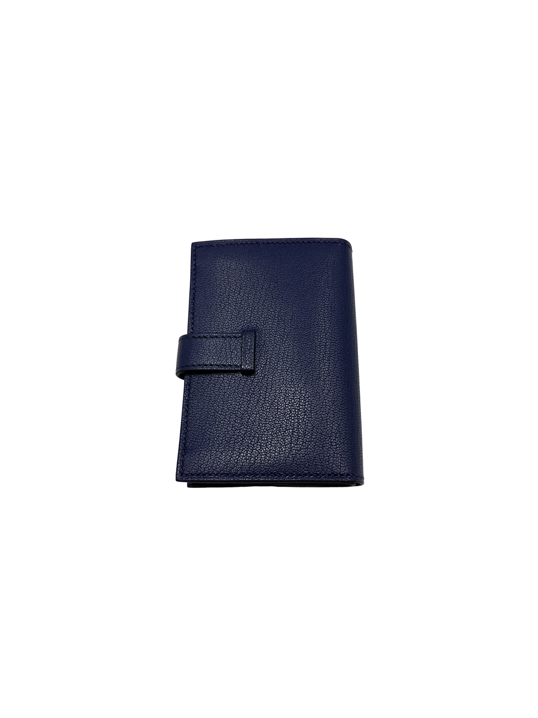 Hermes Bearn Compact Navy Leather Wallet HR176