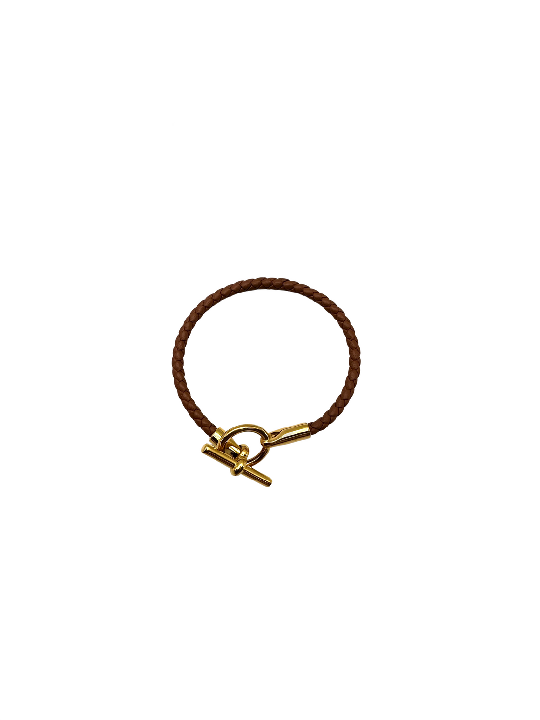 Hermes Glenan H Braided Leather Bracelet HR173