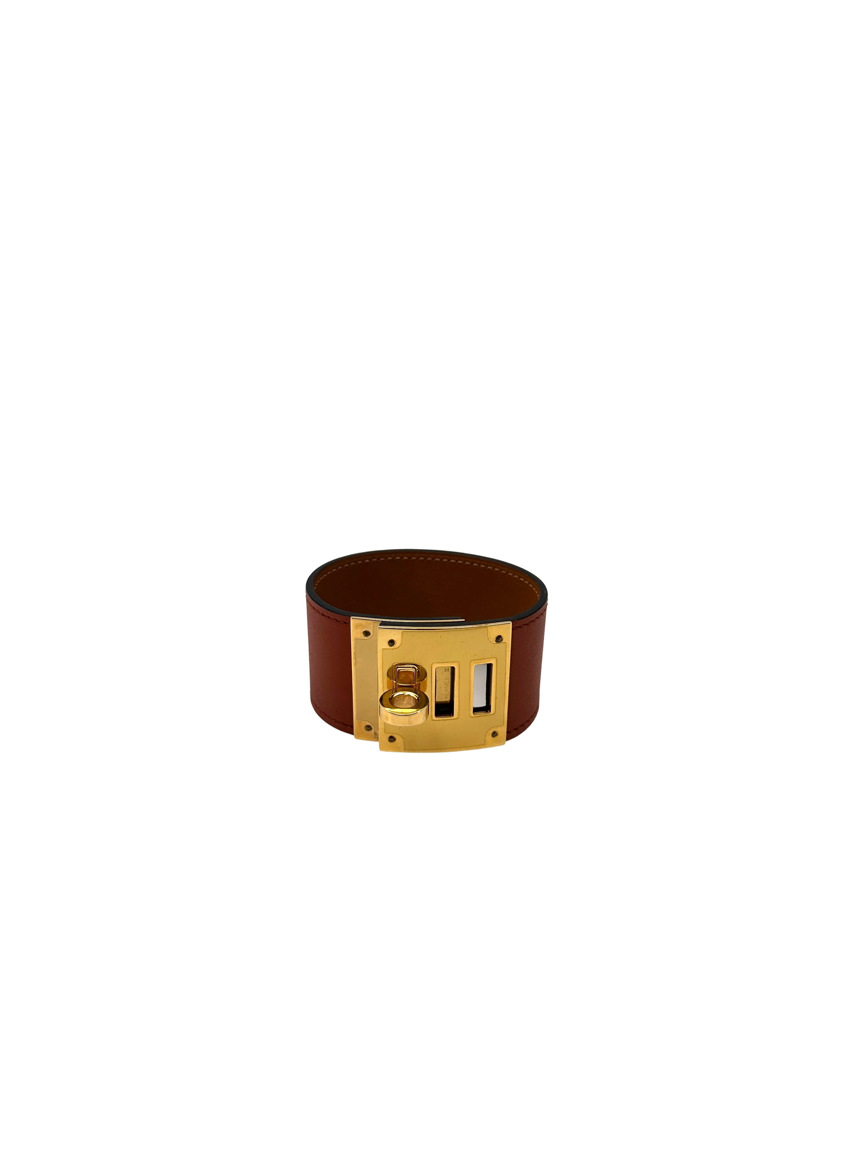 Hermes Kelly Dog Brown Leather Bracelet HR172
