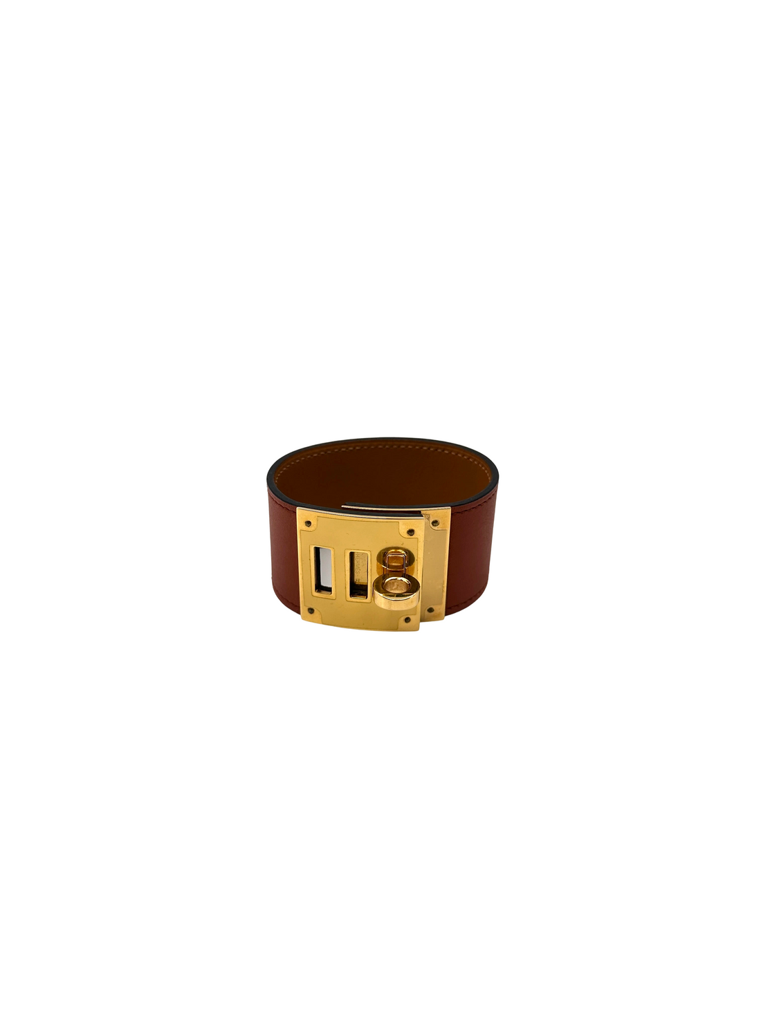 Hermes Kelly Dog Brown Leather Bracelet HR172