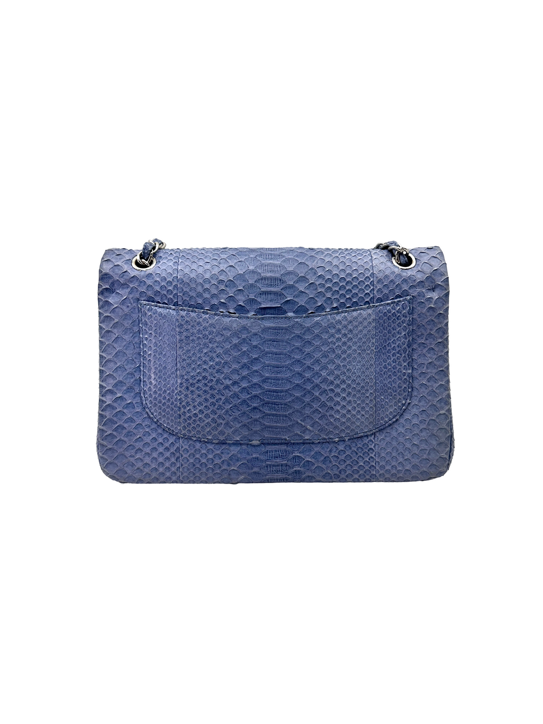 Chanel Classic Flap Blue Python Leather Jumbo Shoulder Bag(18***45) CC2553