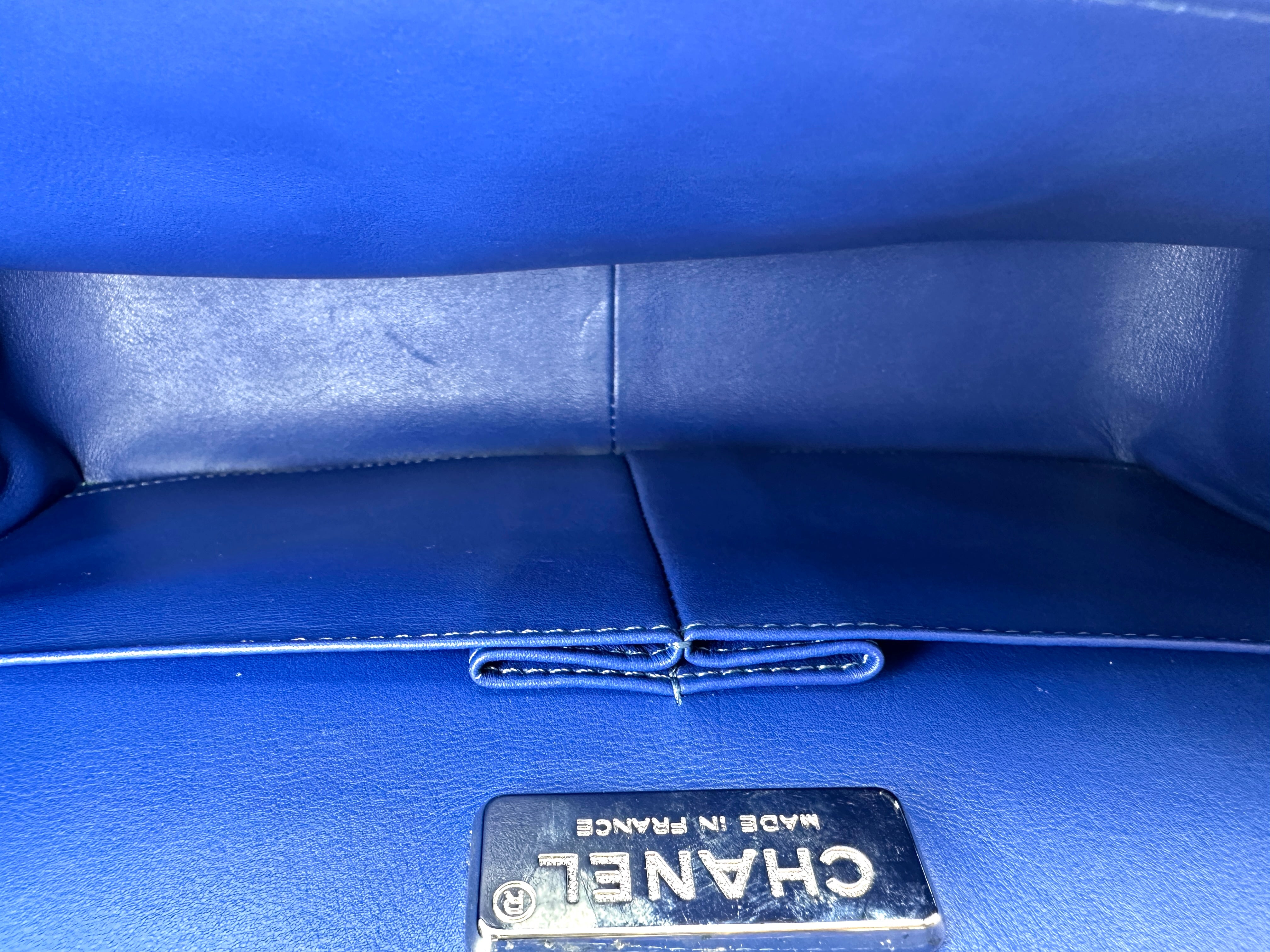 Chanel Classic Flap Blue Python Leather Jumbo Shoulder Bag(18***45) CC2553