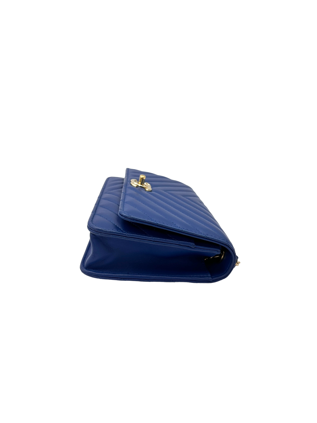 Chanel Trendy CC Blue Chevron Quilted Leather Wallet On Chain(26***48) CC2538